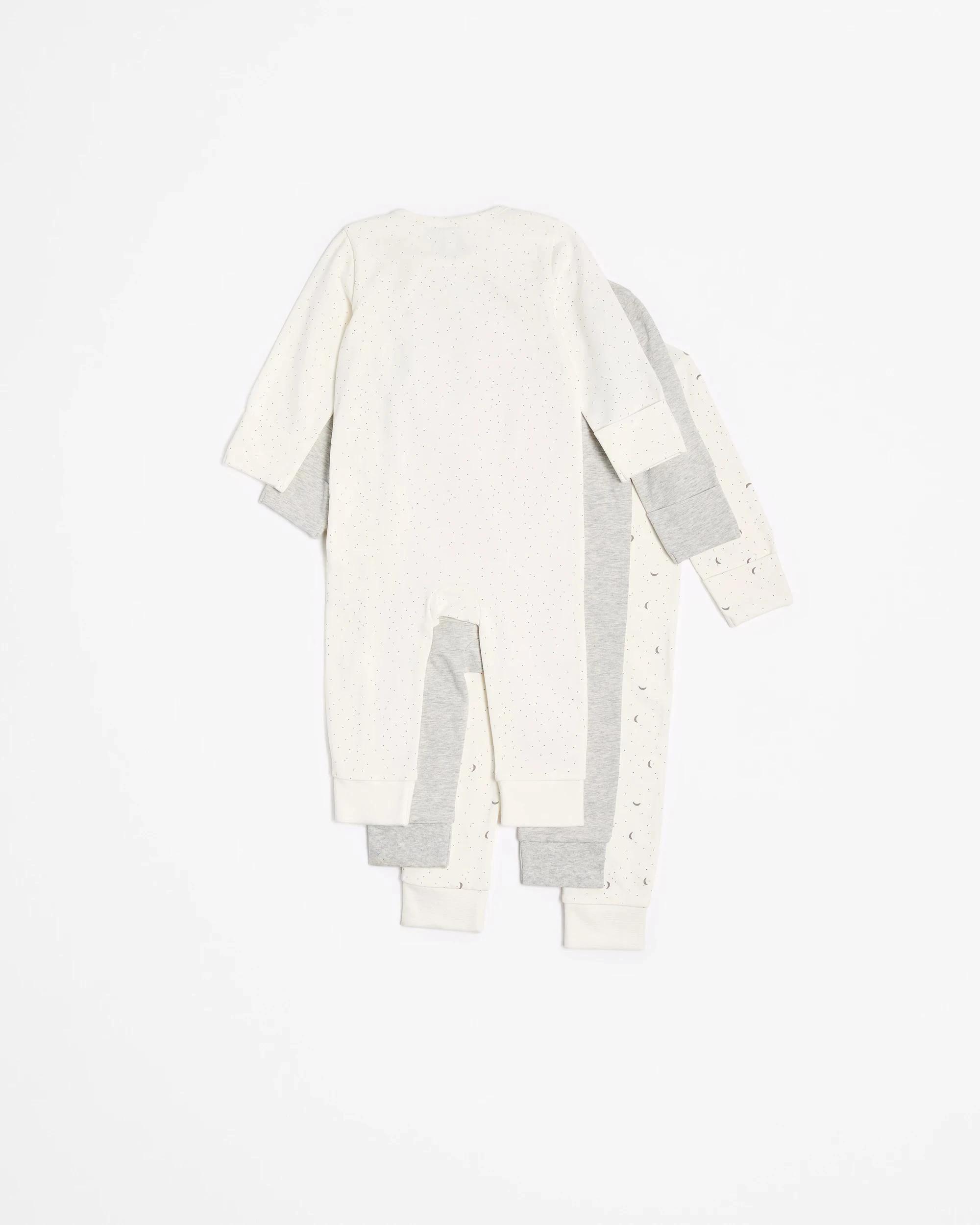 5 Target Baby Baby Organic Cotton Zip Footless Coveralls 3 Pack CRESCENT MOON, 5 of 5