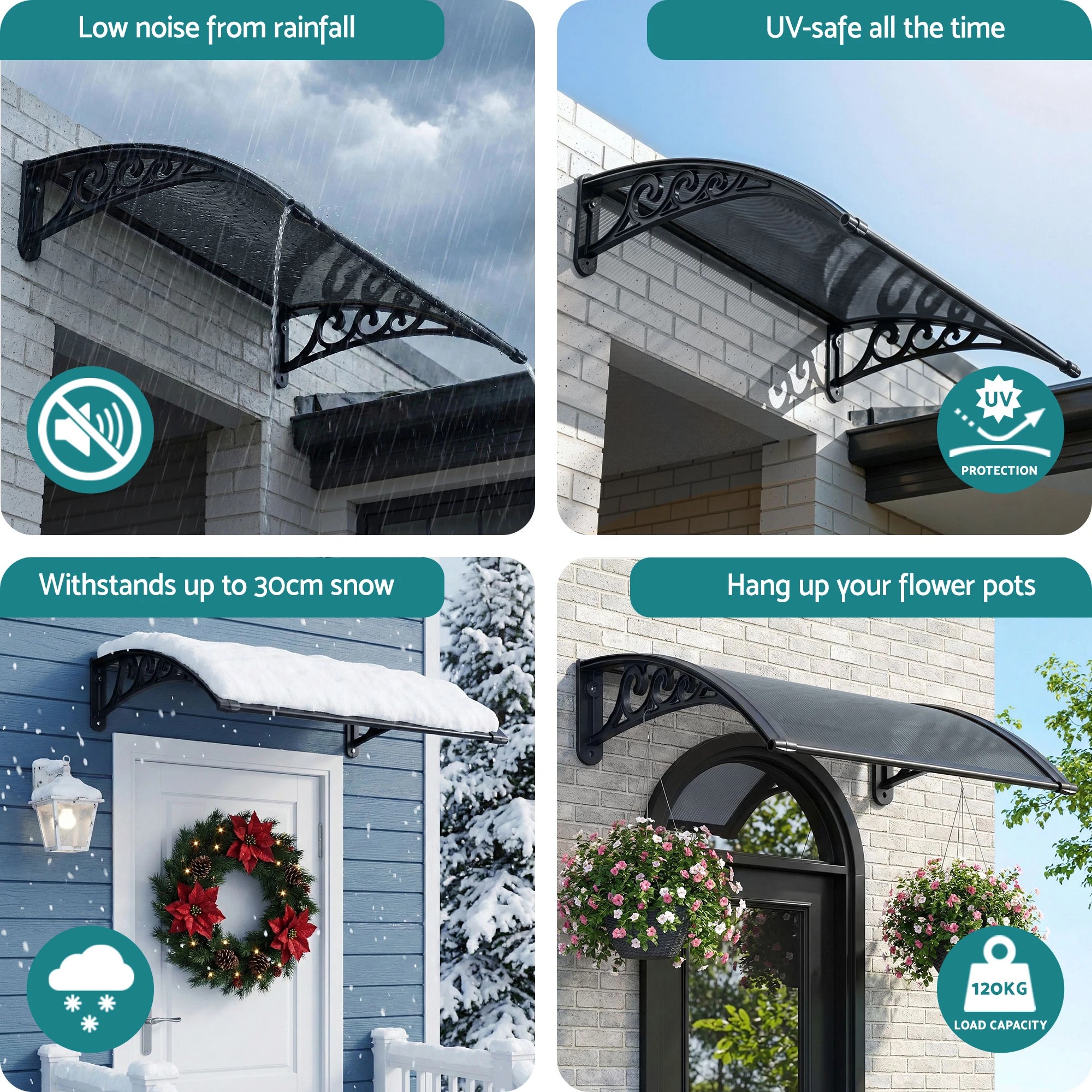 6 Instahut Window Awning Drainage 0.6mx0.6m Outdoor - Multi, 6 of 8