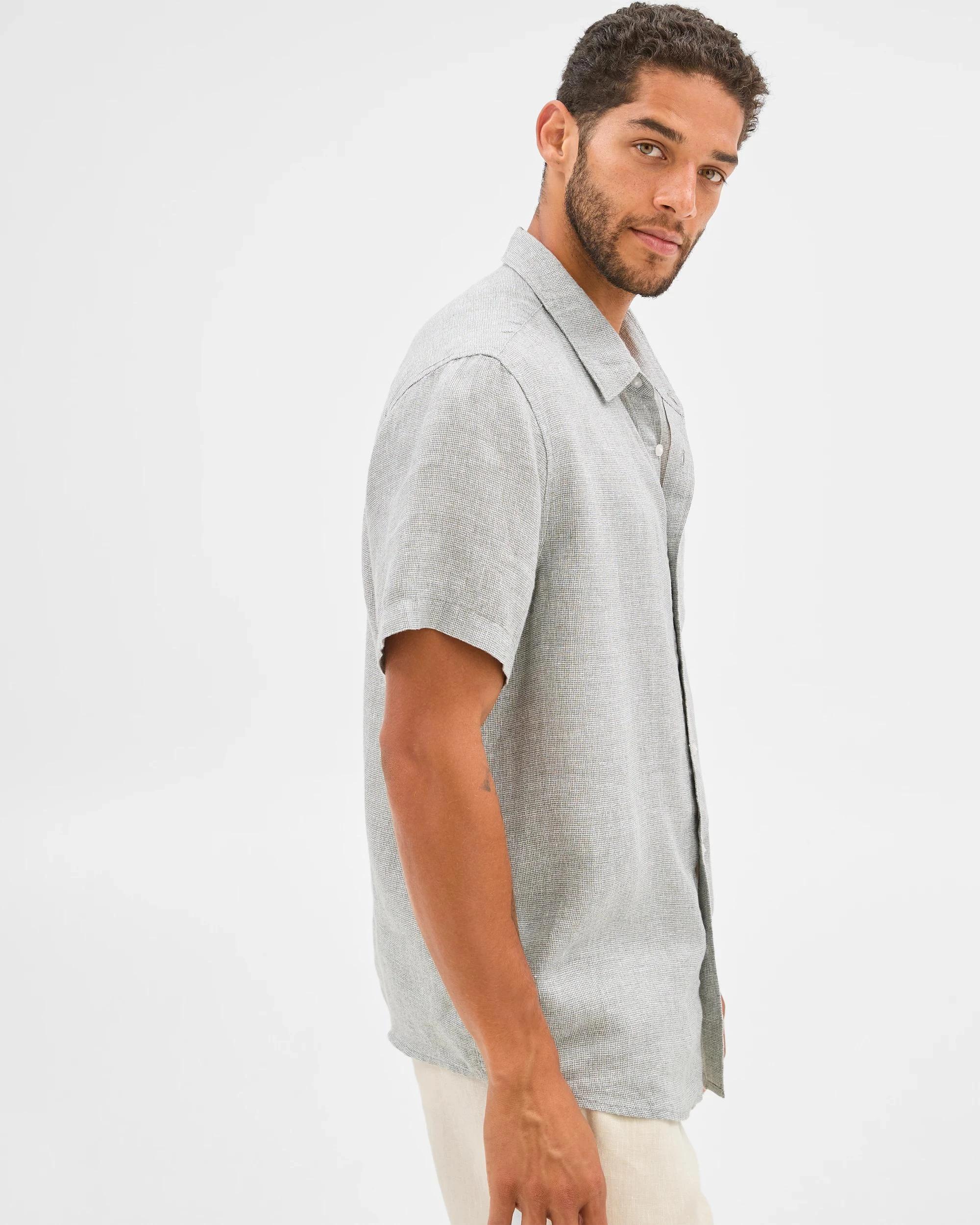 4 Target European Linen Textured Shirt KHAKI, 4 of 5