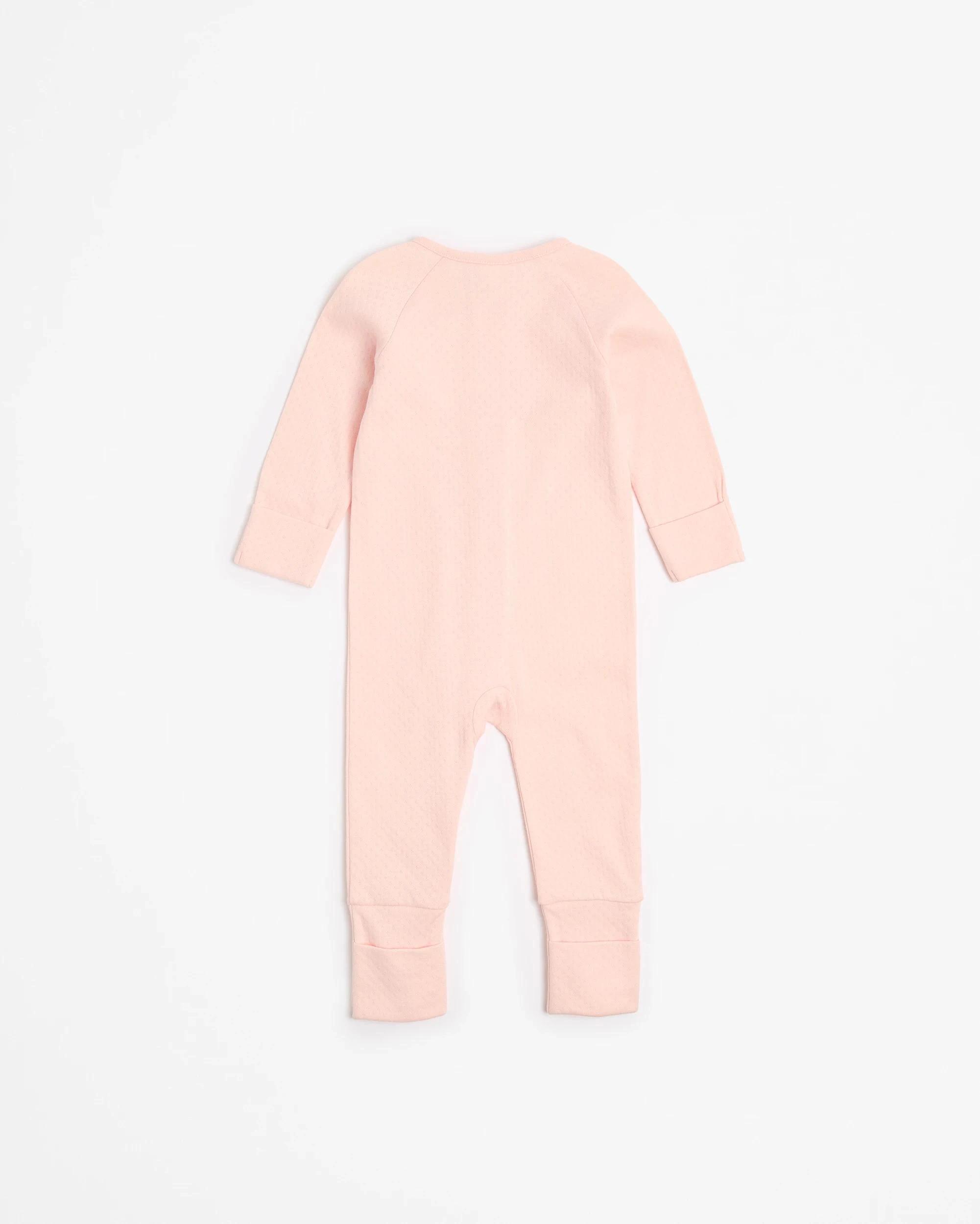 3 Target Organic Cotton Baby Pointelle Zip Coverall PINK, 3 of 3
