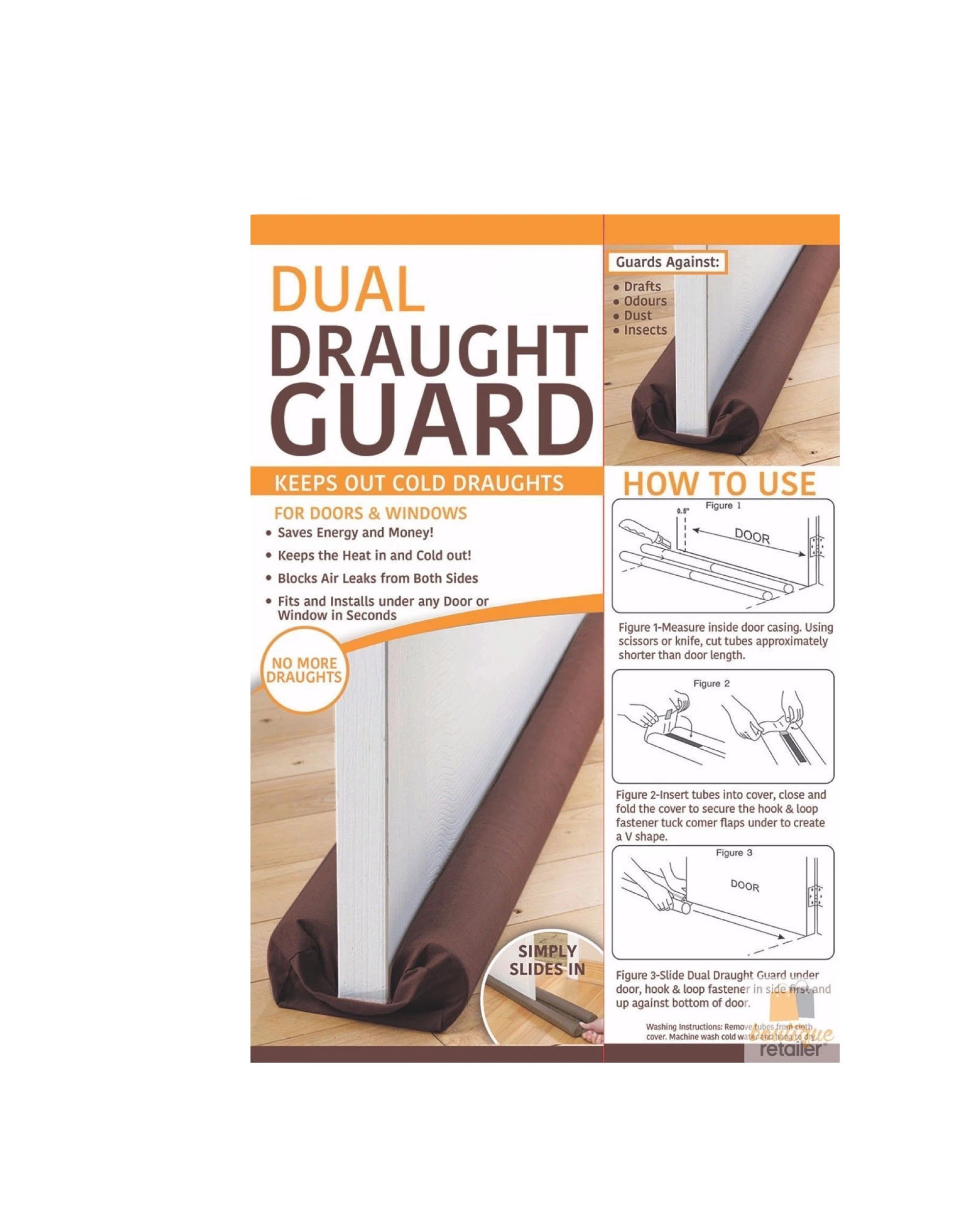 7 BR Home Double Sided Draft Stopper for Doors - Weather Seal and Air Barrier, 7 of 10