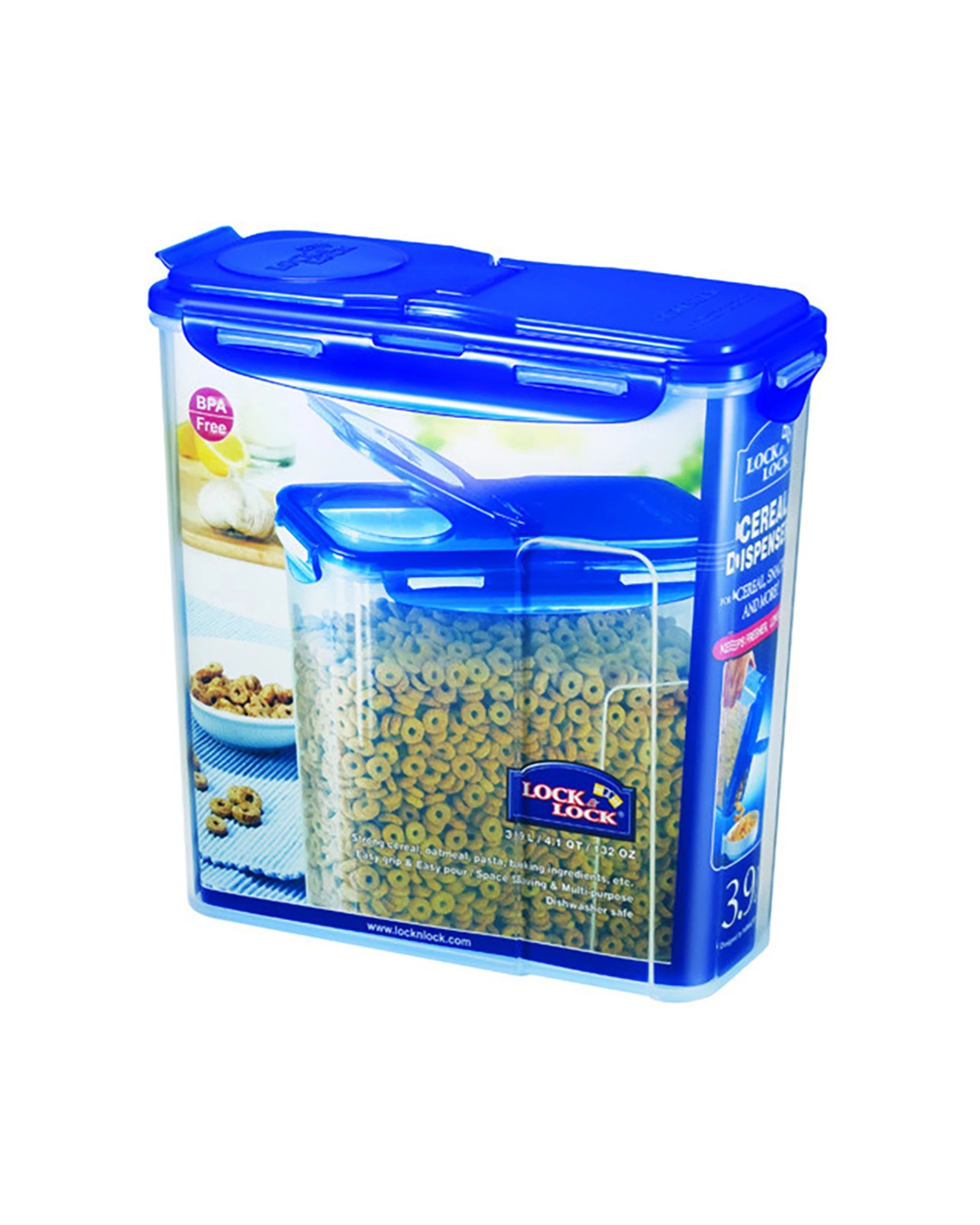 1 Lock & Lock Cereal Dispenser Airtight Seal Stackable Design 3.9L - Multi, 1 of 1
