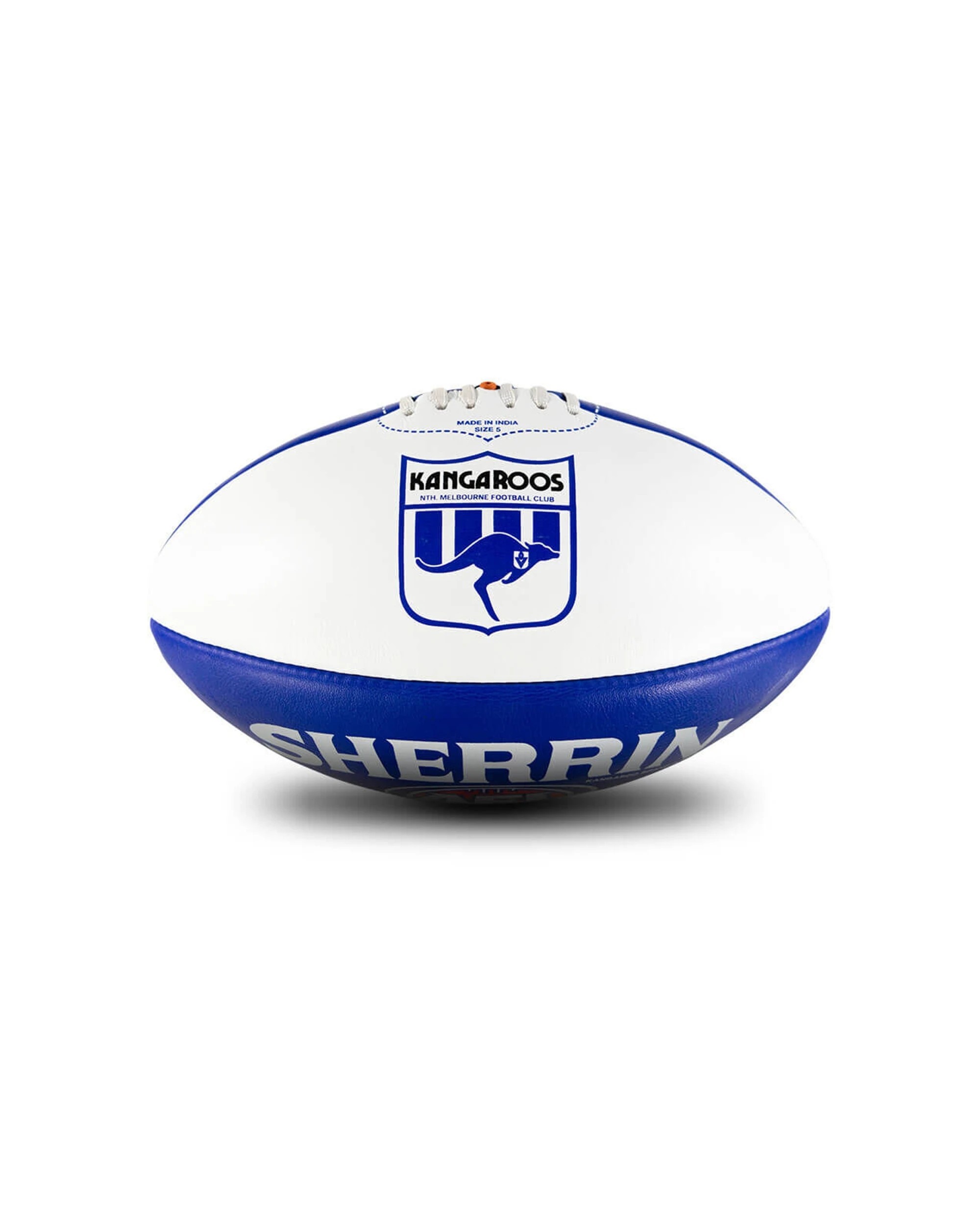 1 Sherrin AFL Team Leather Football North Melbourne Kangaroos Size 5 Training - Multi, 1 of 4