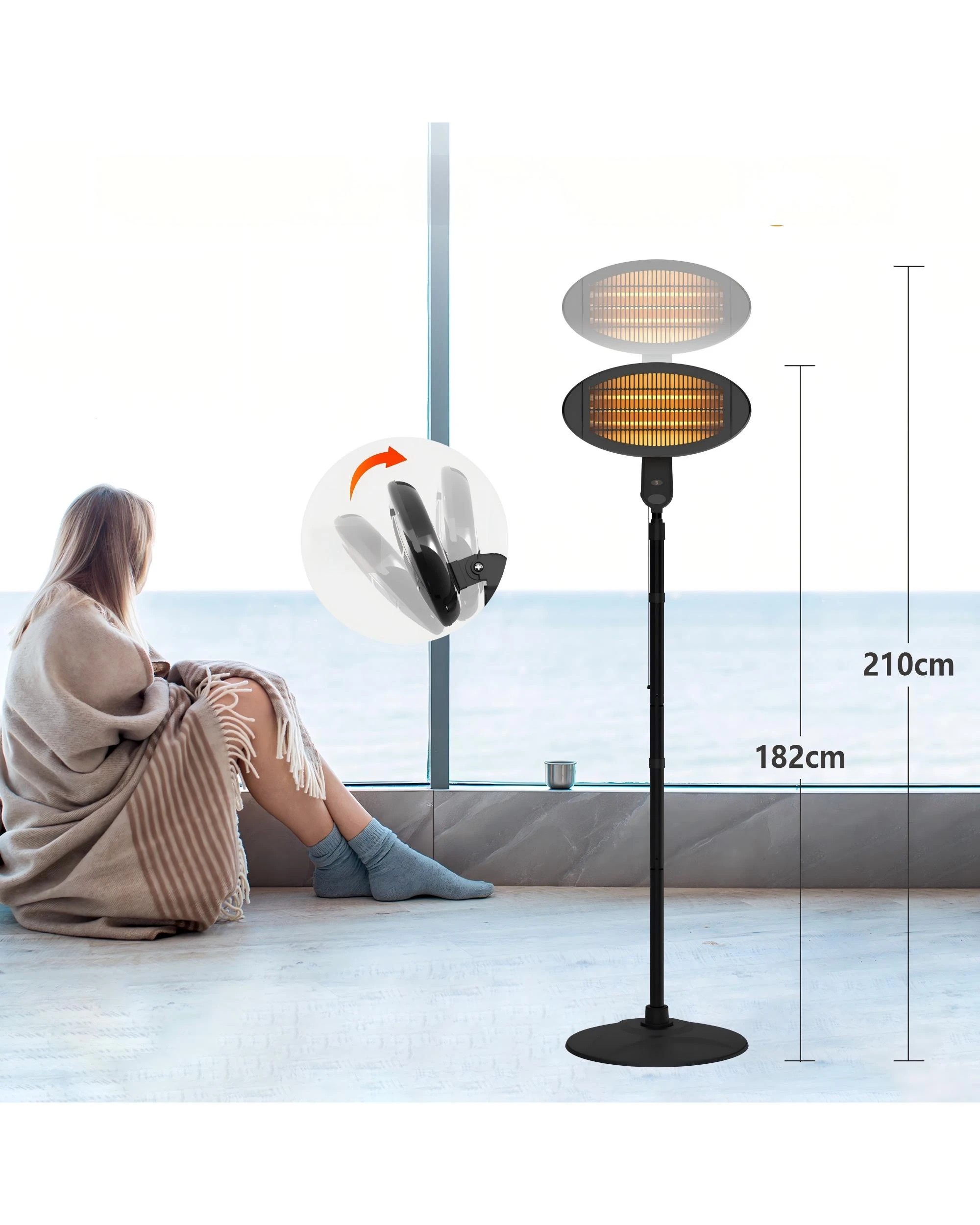 1 Advwin Electric Outdoor Patio Heater
 - Black, 1 of 6