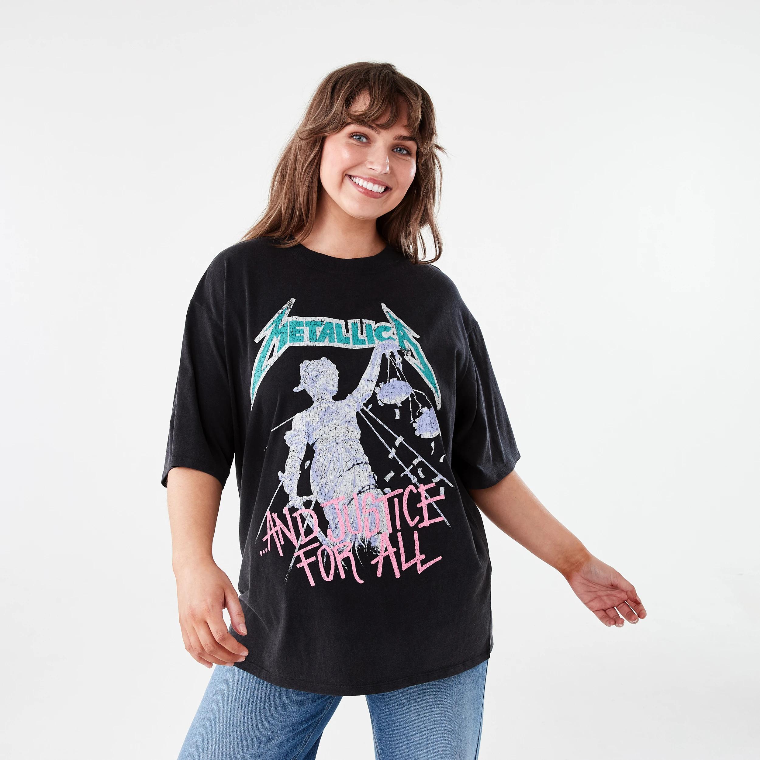 1 Short Sleeve Oversized Metallica License T-shirt METALLICA WASHED BLACK, 1 of 5