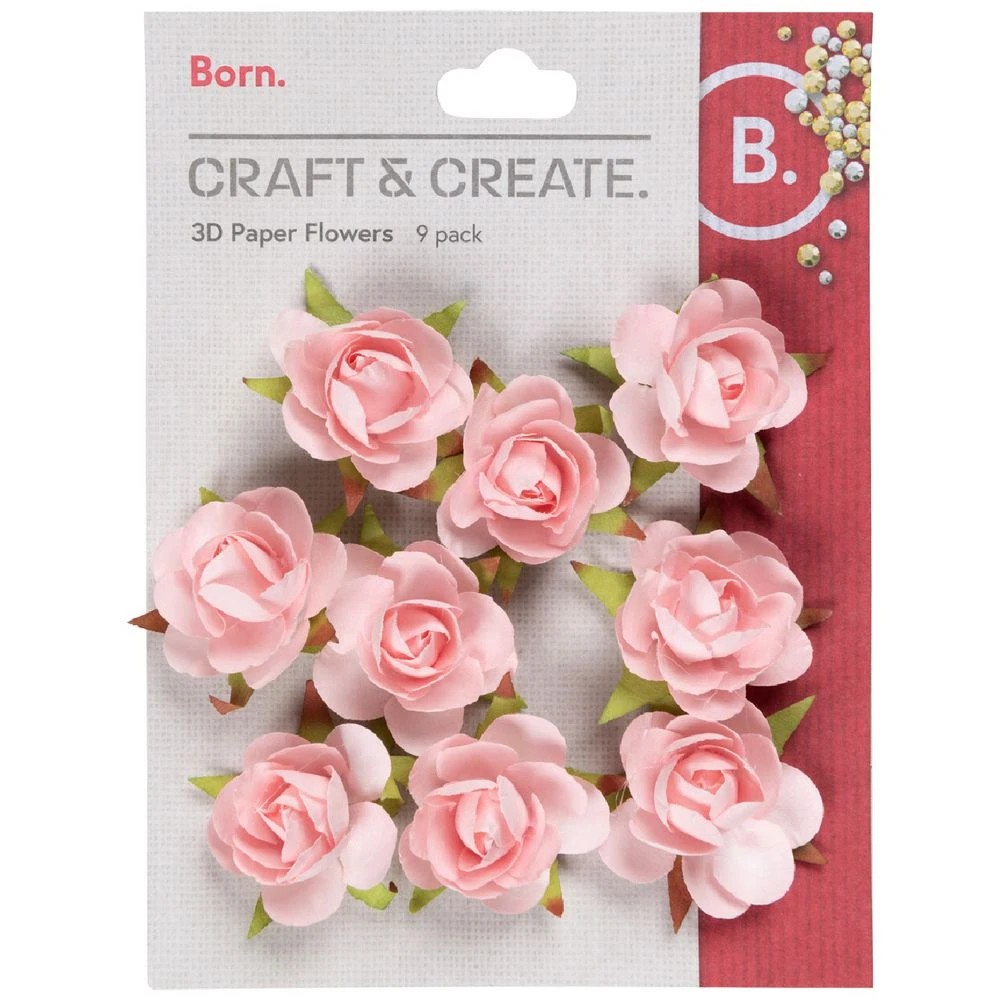 1 Born 3D Paper Flowers Pastel Pink, 1 of 3