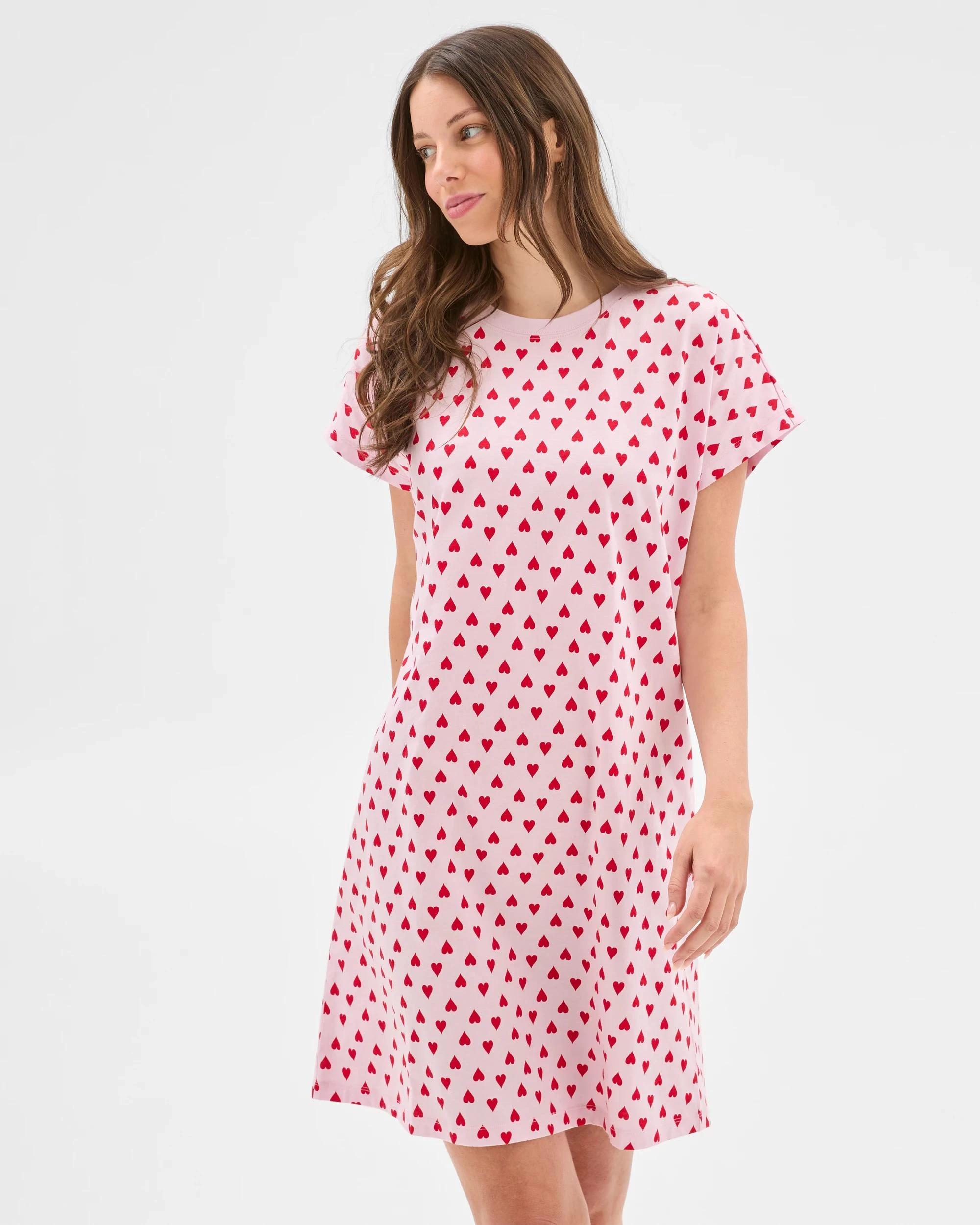 5 Target Woman Australian Cotton T-Shirt Nightie PINK HEART, 5 of 6