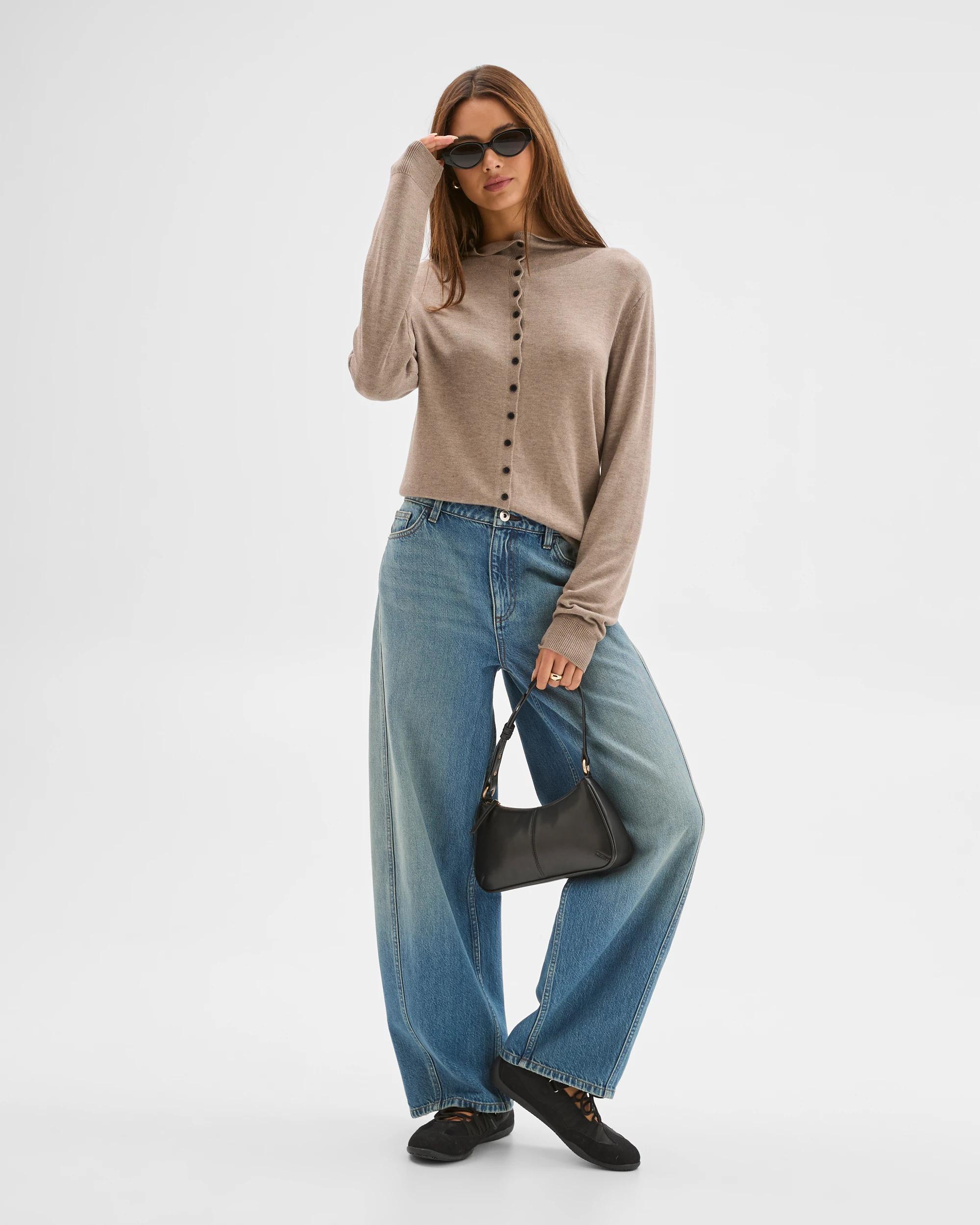 1 Lily Loves High Neck Cardigan COCOA MARLE, 1 of 6