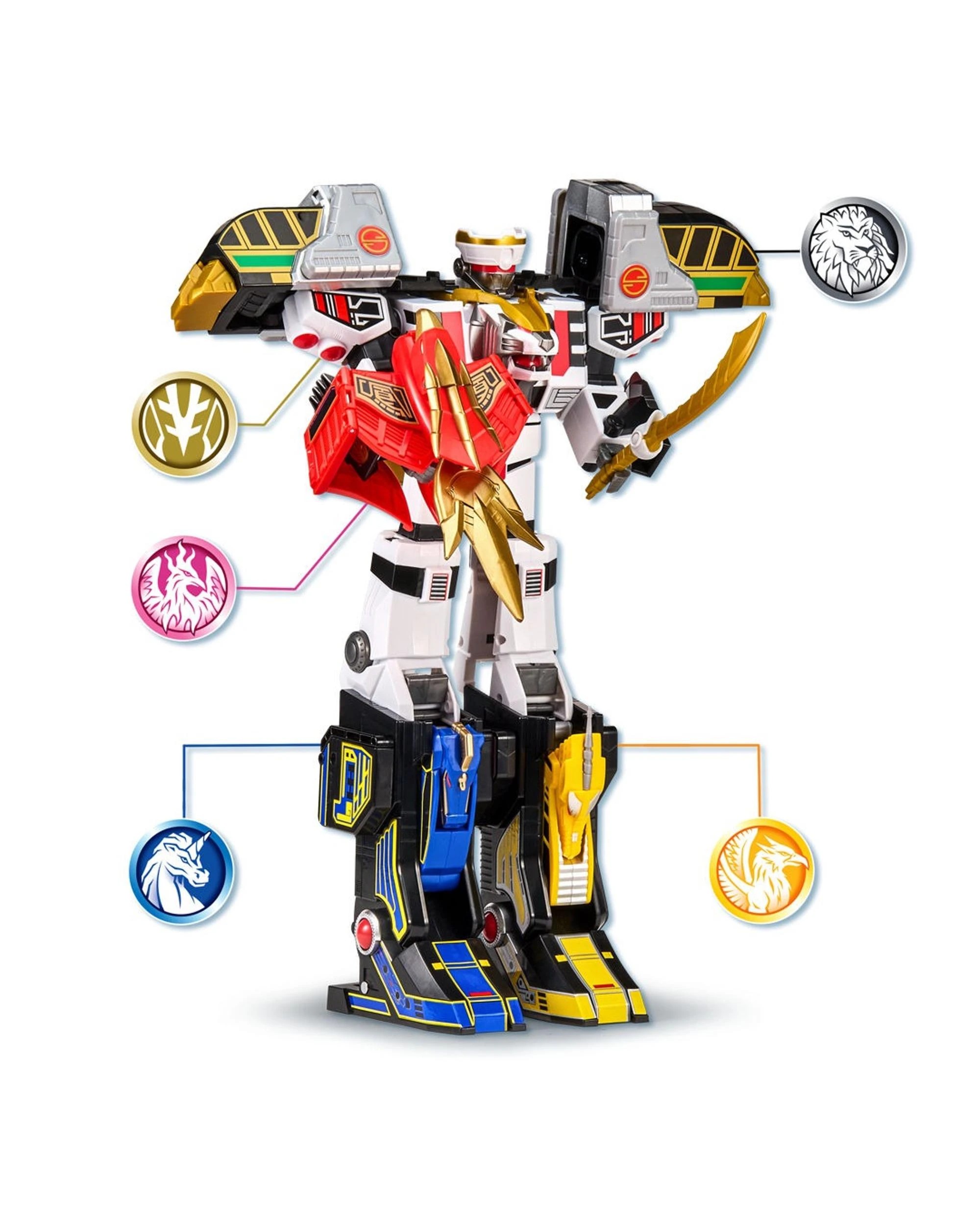 4 Power Rangers Re-Ignition Season 2 Firebird Combinable Thunderzord Action Figure, 4 of 4