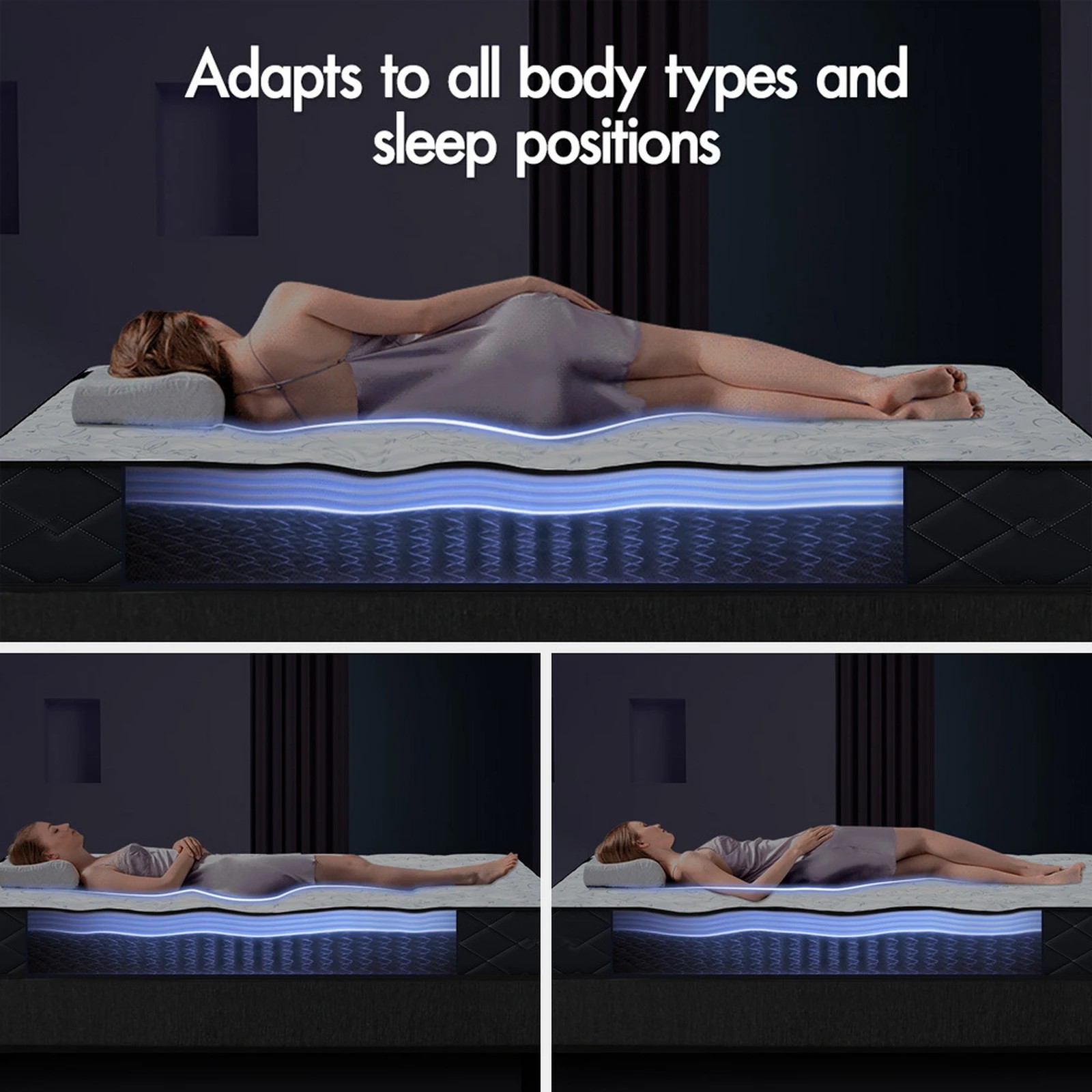 6 Starry Eucalypt Mattress Bonnell Spring Tight Top Foam 16cm Mylah - King Single Bed, 6 of 10