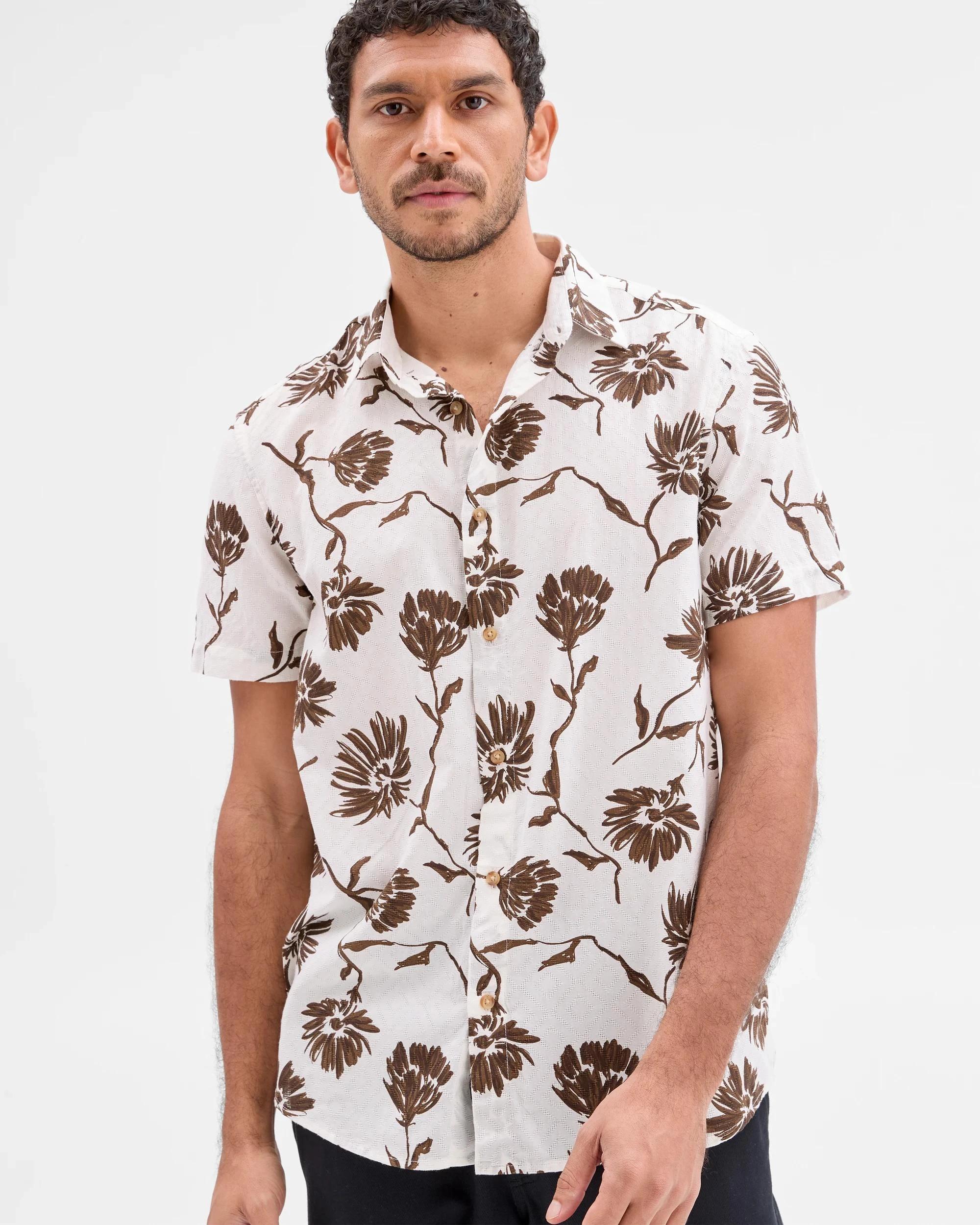 3 Target Australian Cotton Short Sleeve Floral Print Shirt STONE FLORAL, 3 of 5