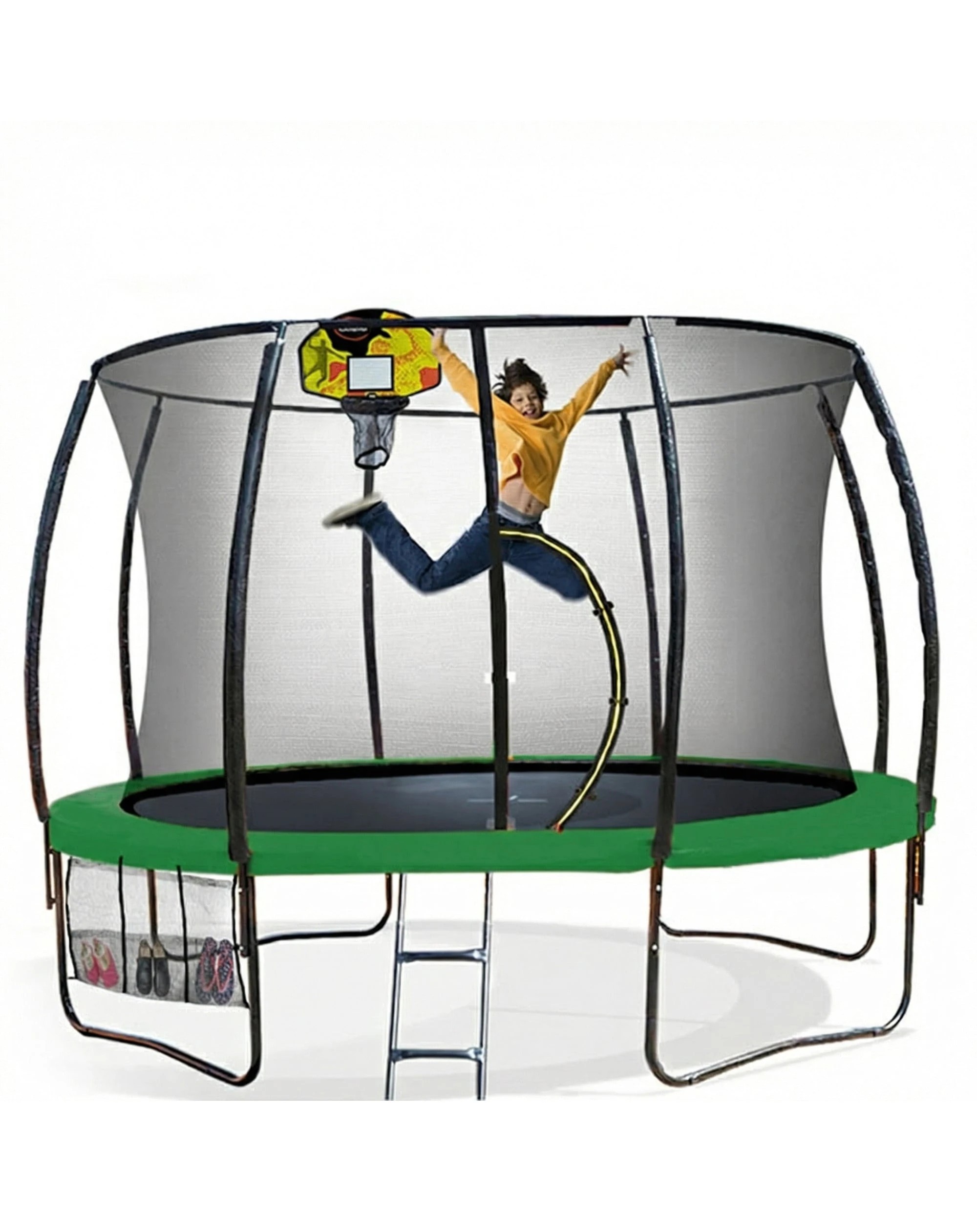 8 Kahuna 14ft Trampoline with Basketball Set in Green, 8 of 9
