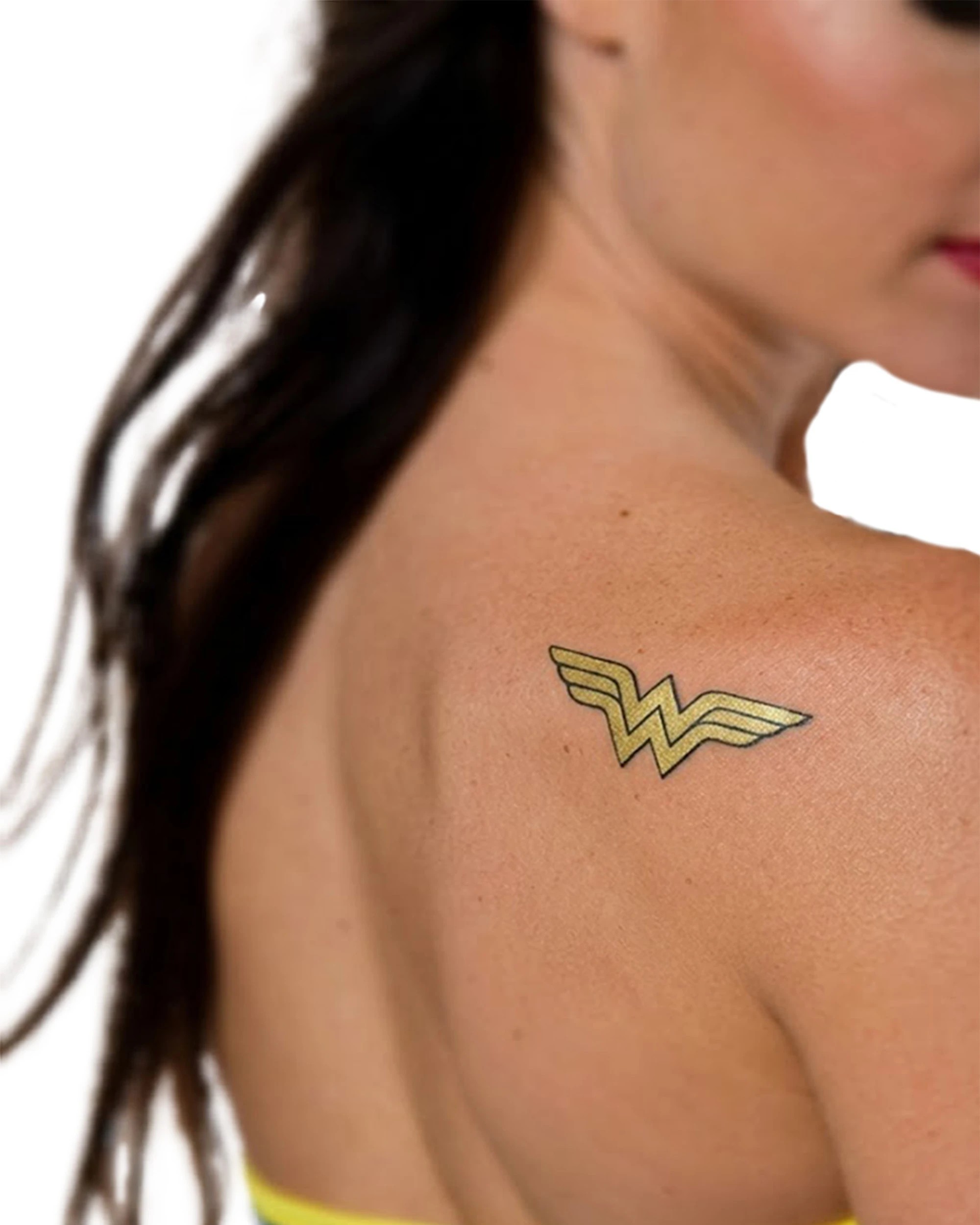 1 DC Comics Wonder Woman Temporary Glitter Sticker Tattoo Costume Party Accessory - Multi, 1 of 3