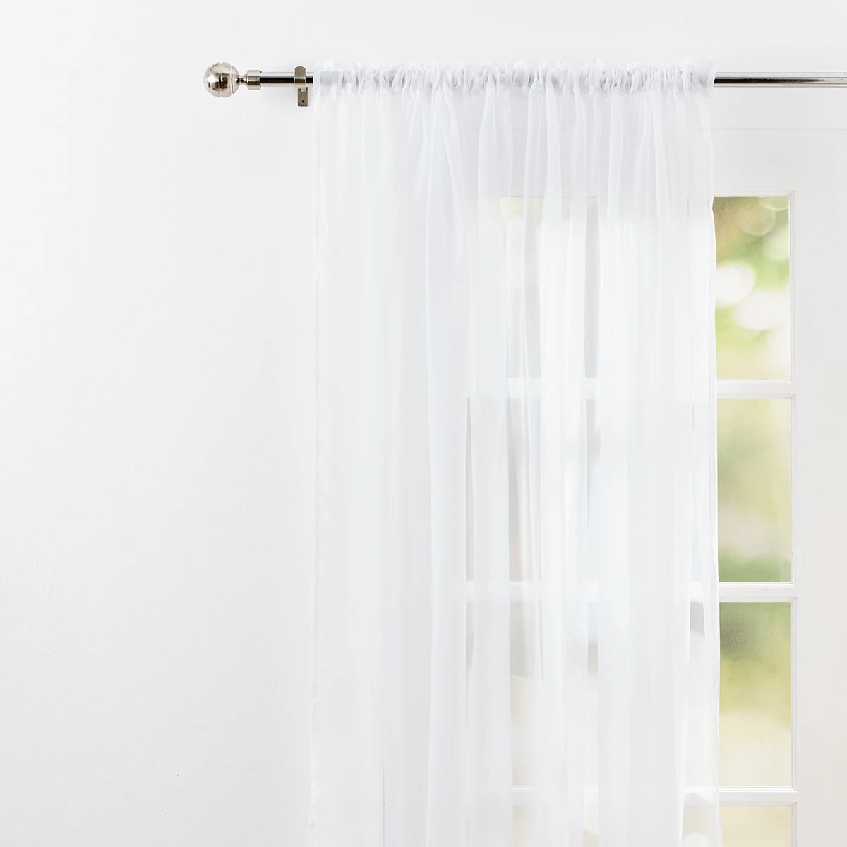 2 Biscay Voile Rod Pocket Curtain - 300cm x 213cm, 2 of 6