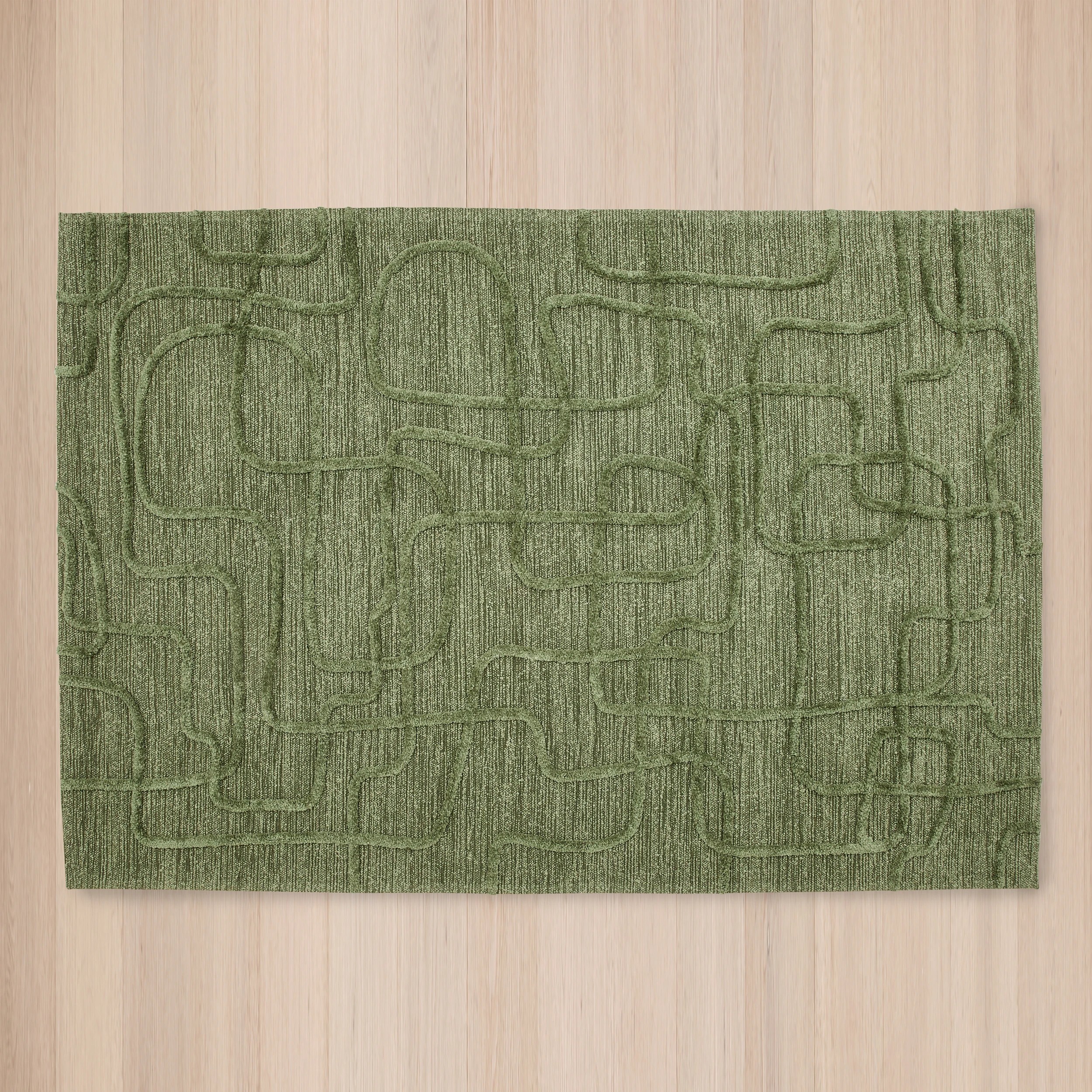 5 Leslie Loop Wool Blend Rug - Green, Large - 235cm x 160cm, 5 of 7
