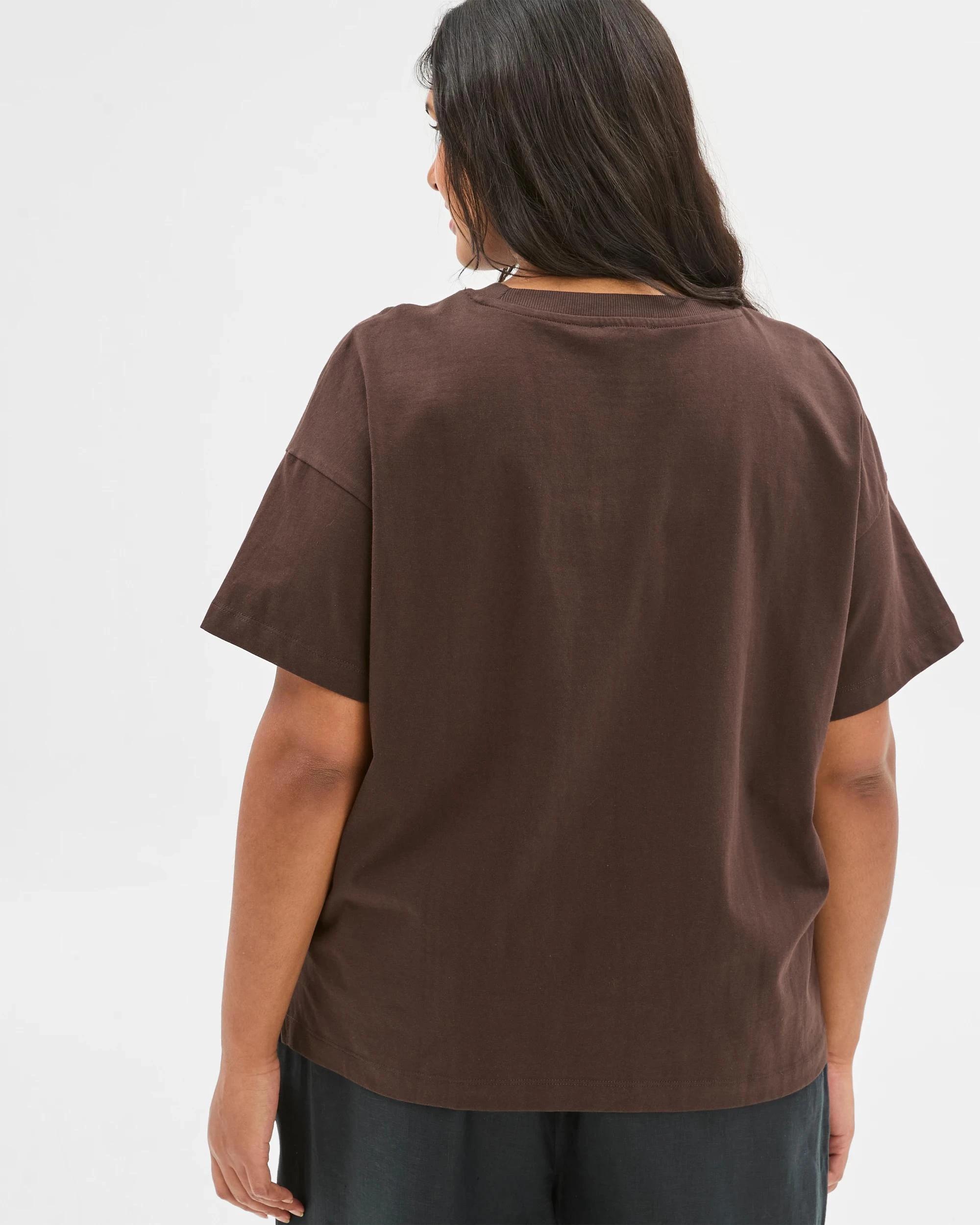 5 Target Plus Size Australian Cotton Graphic Split Hem T-Shirt BRUNETTE/DAMSON, 5 of 7