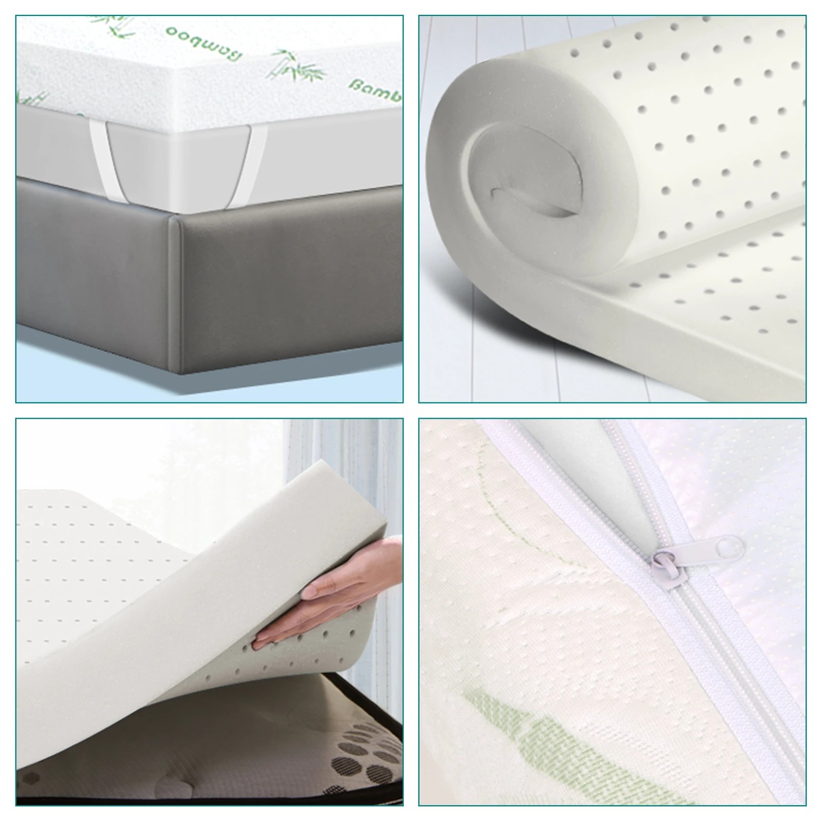 4 Starry Eucalypt Memory Foam Mattress Topper 8cm Cool Gel - Queen Bed, 4 of 6