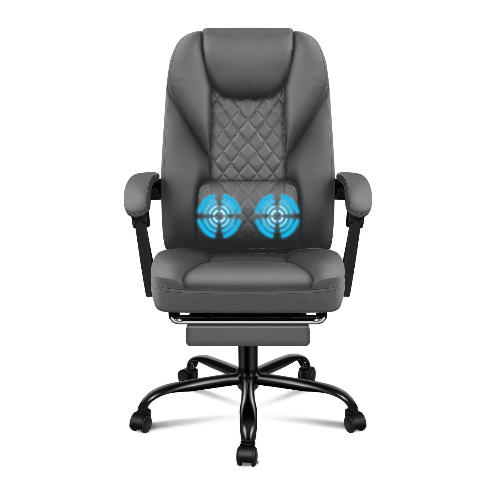 9 Alfordson Massage Office Chair Executive Seat Gaming Computer Leather Recliner - Grey, 9 of 10