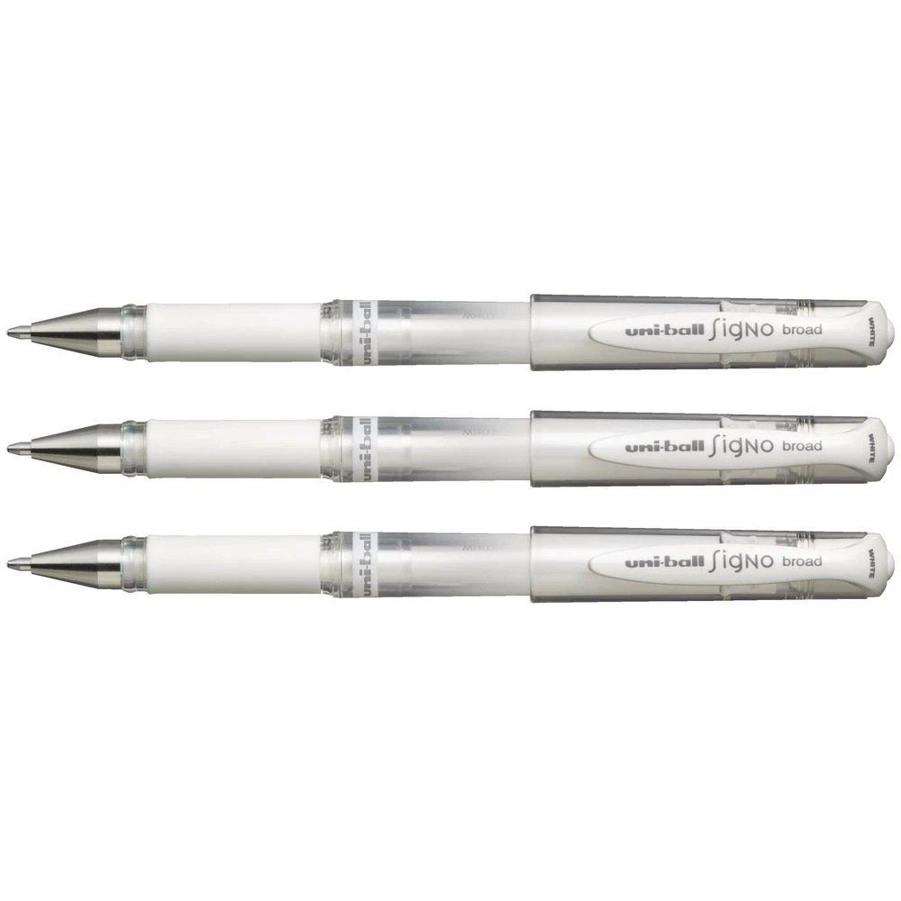 2 Uni-Ball Signo Broad Gel Pen White 3 Pack, 2 of 3