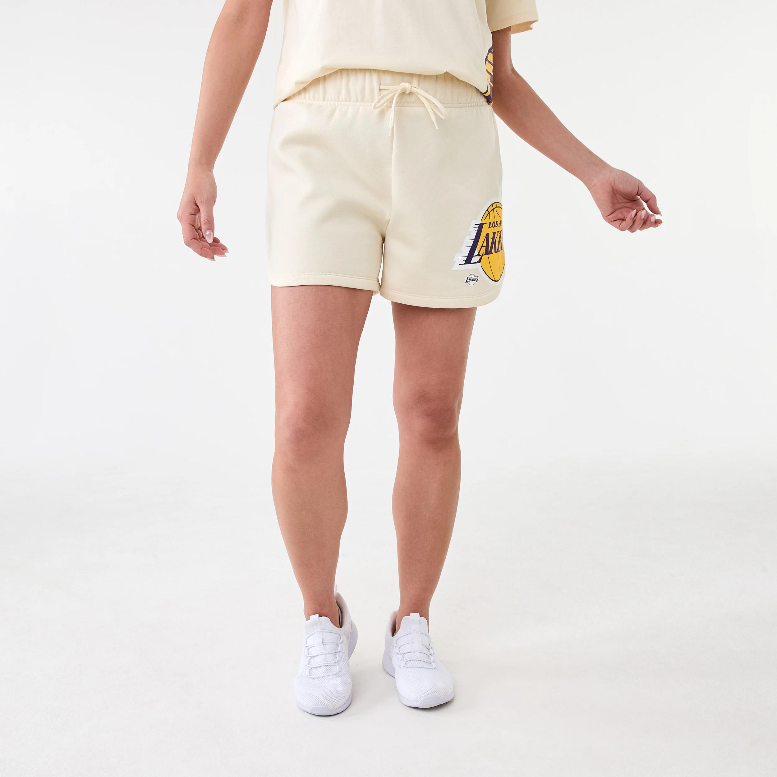 6 Official NBA Lounge Shorts BEIGE LAKERS, 6 of 10