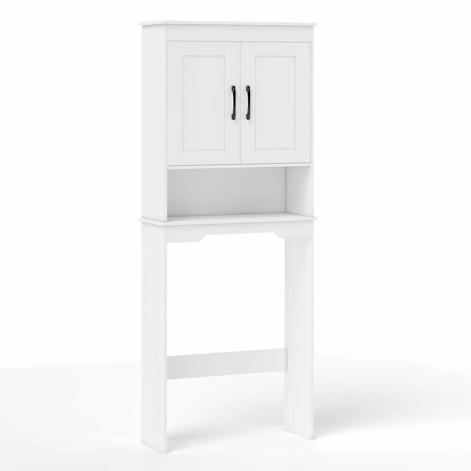 1 Costway Over Toilet Storage Cabinet Adjustable Bathroom Rack Space Saver, 1 of 4