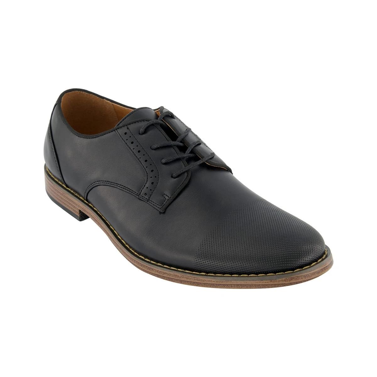 1 Burnished Toe Dress Shoes BLACK, 1 of 5