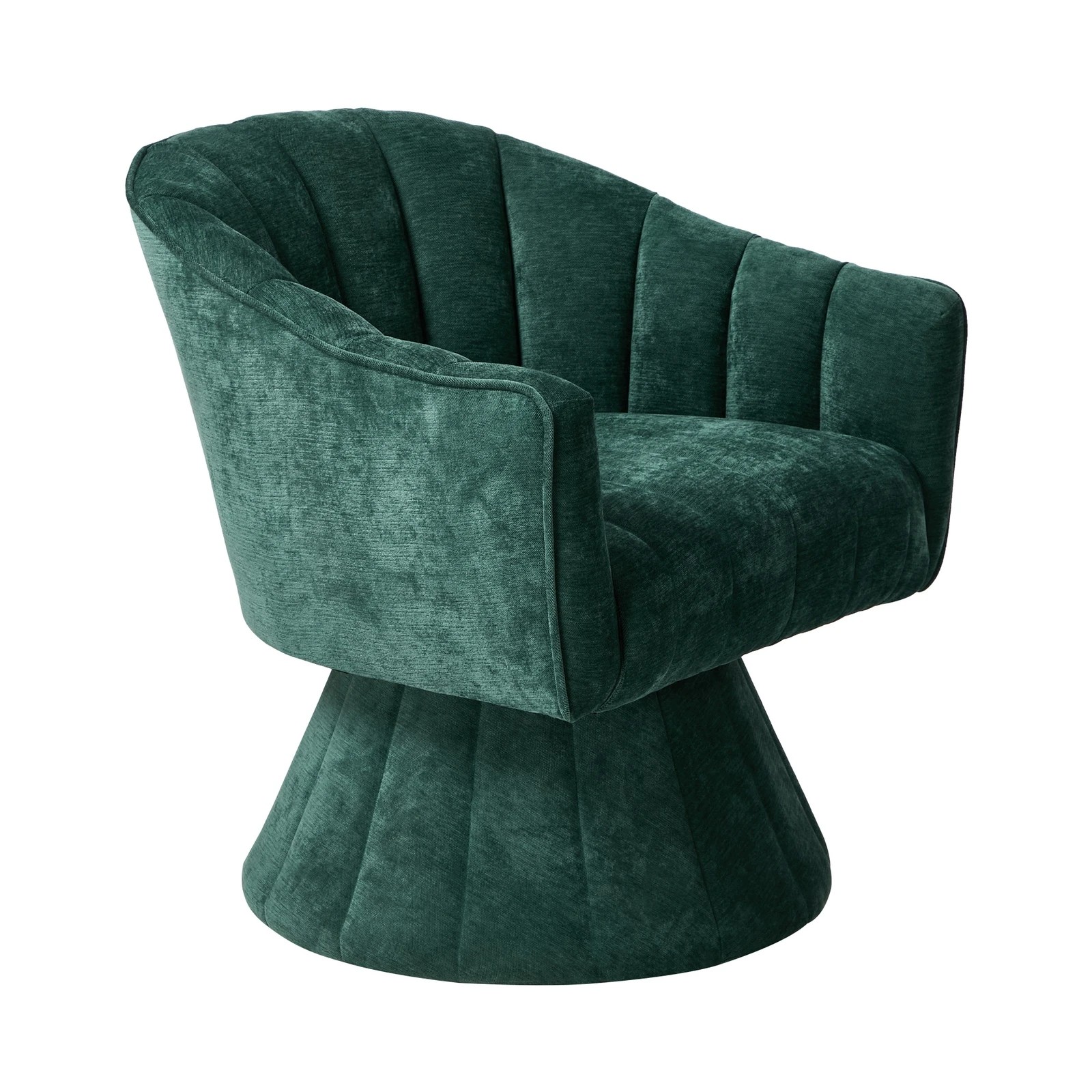 8 Oikiture Swivel Armchair Linen Fabric Lounge Chair Accent Chair - Green, 8 of 10