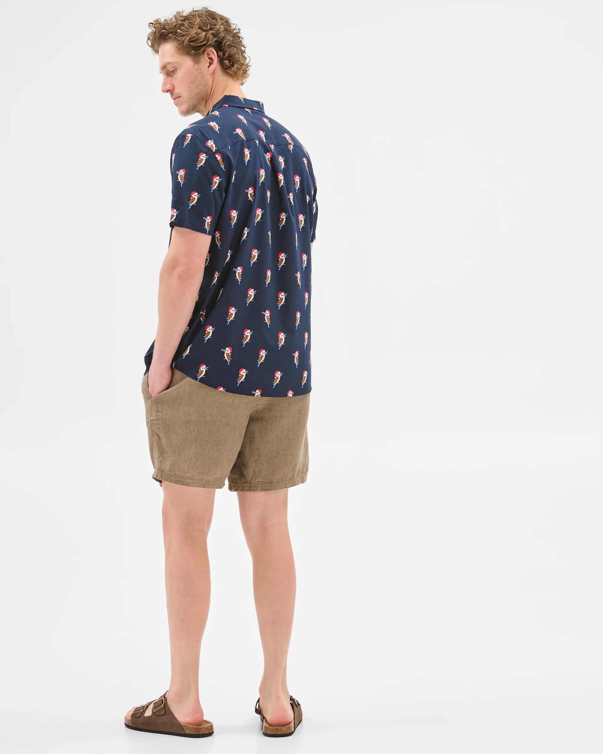 4 Target Christmas Bird Print Shirt NAVY, 4 of 6