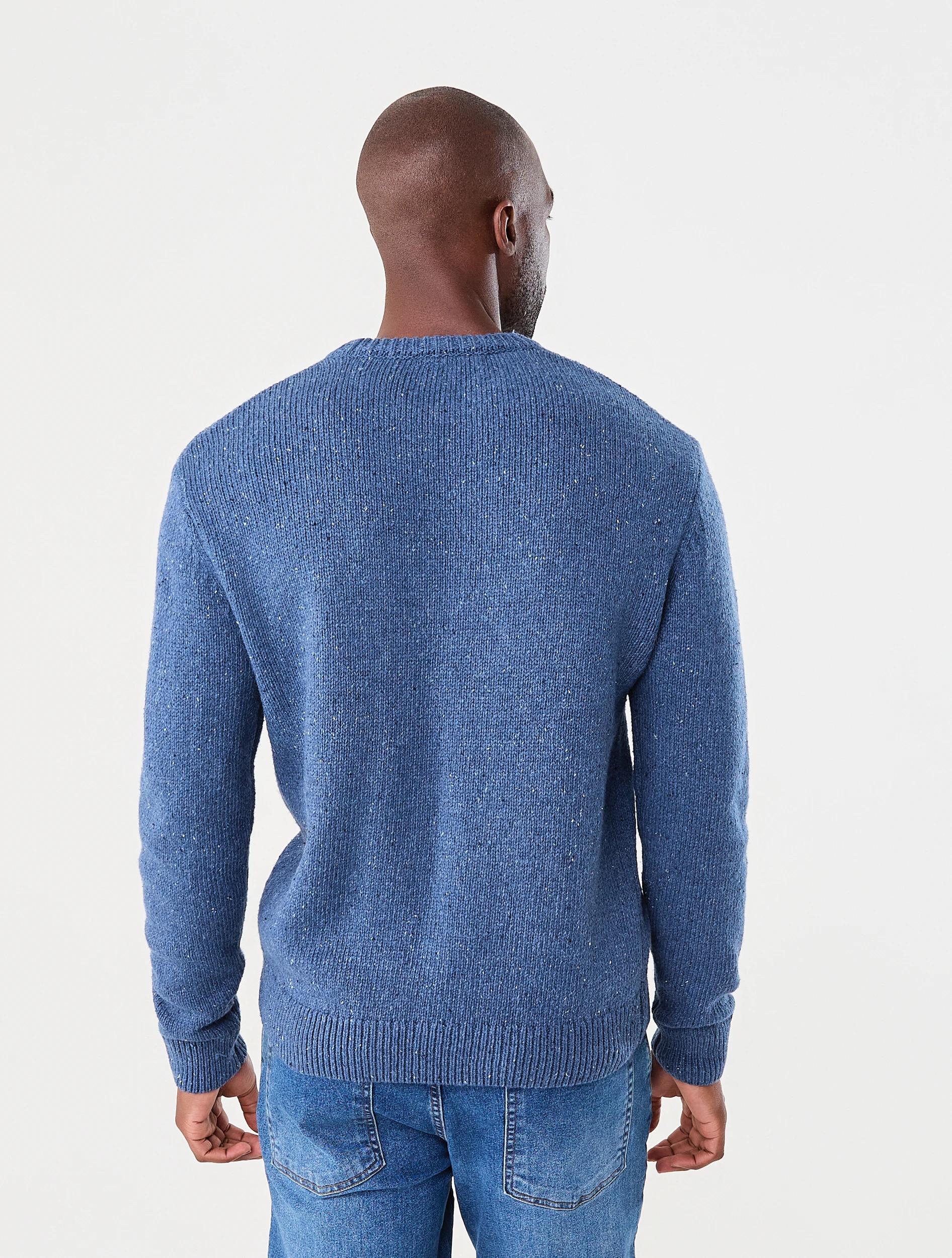 3 Twisted Yarn Crew Knit Jumper Navy, 3 of 6