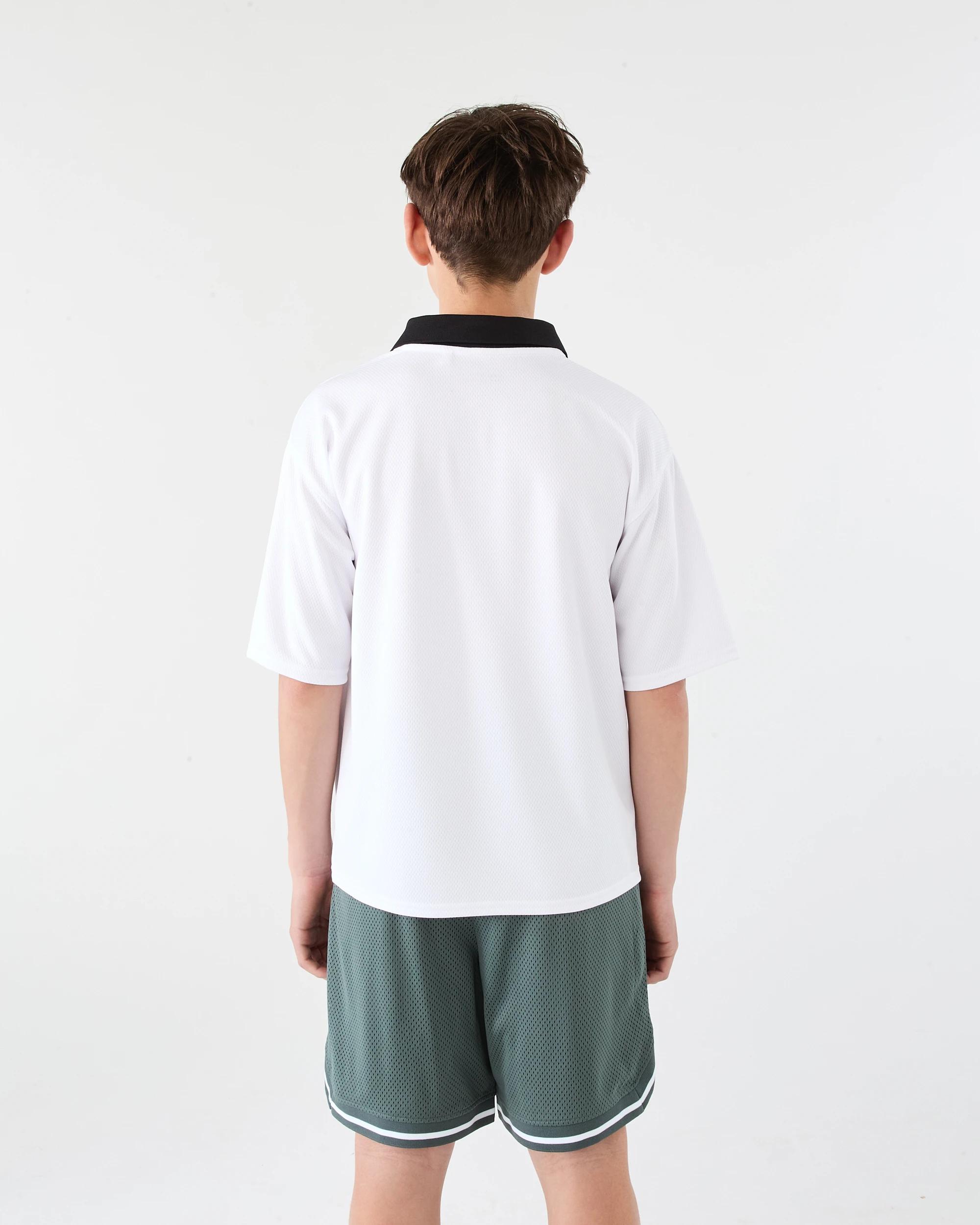 2 Short Sleeve Mesh Collar T-shirt Wht Varsit, 2 of 6