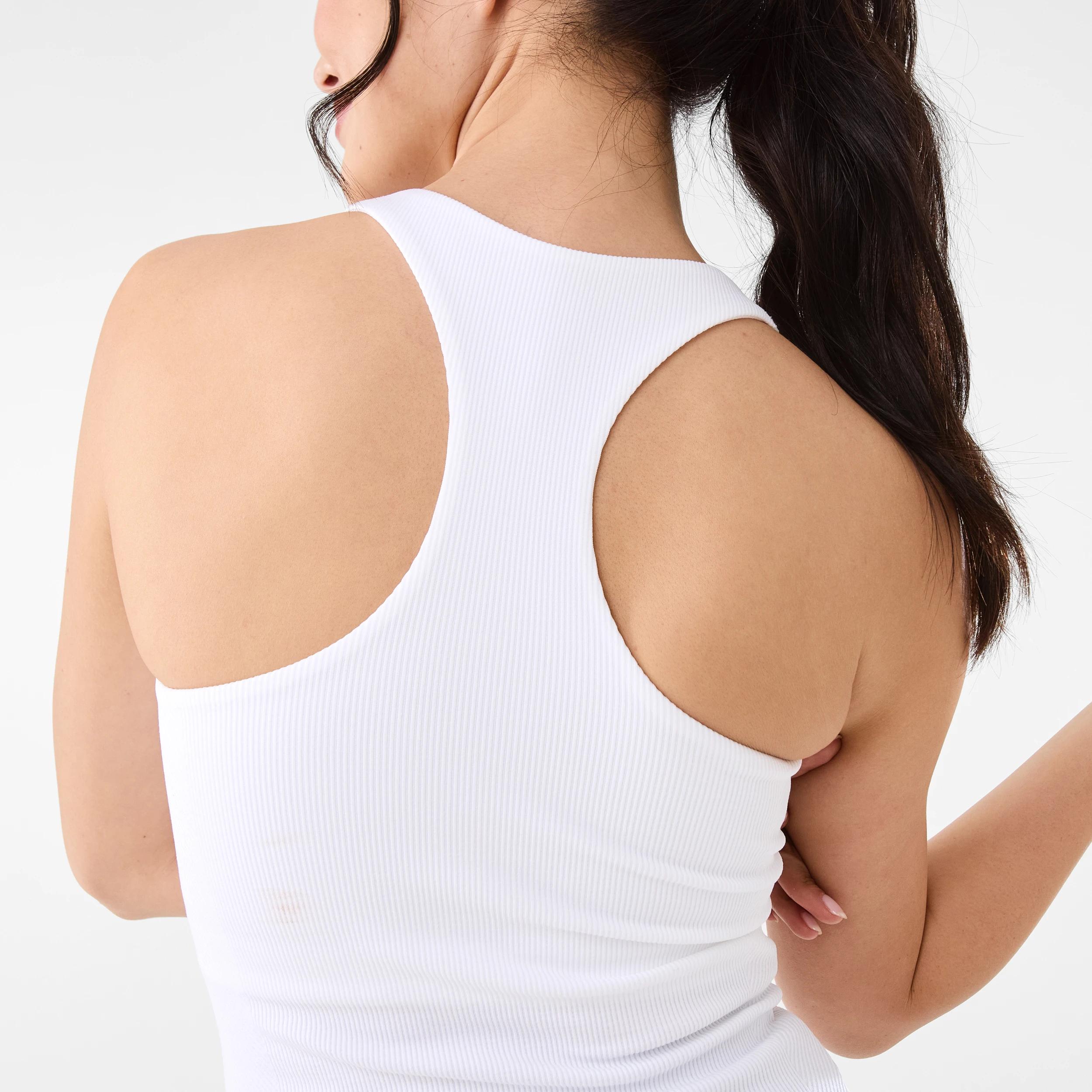 7 Active Womens Seamfree Shelf Tank WHITE, 7 of 8