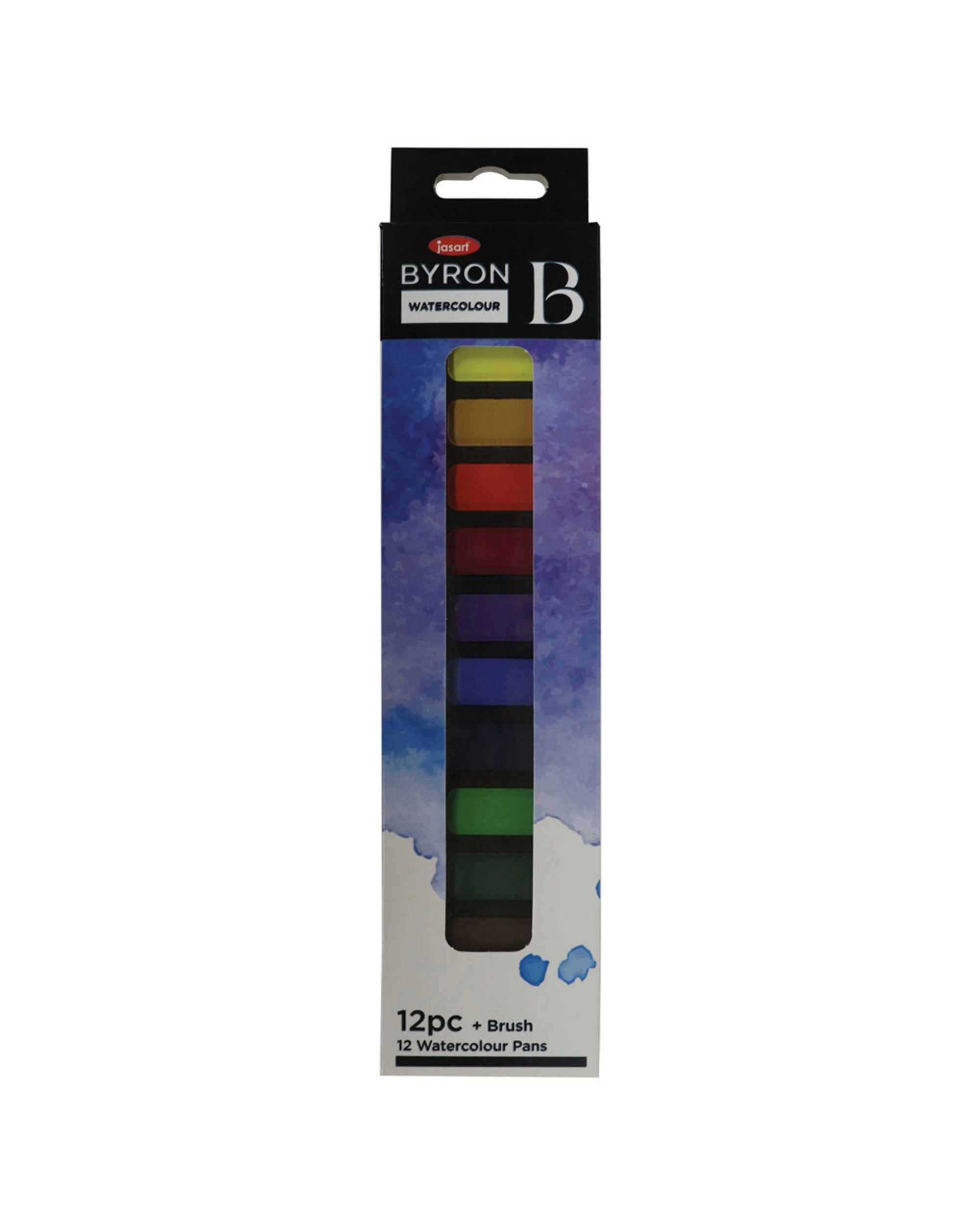 1 Jasart Byron 12 Colour Pan Watercolour With Tin Brush Set - Multi, 1 of 1