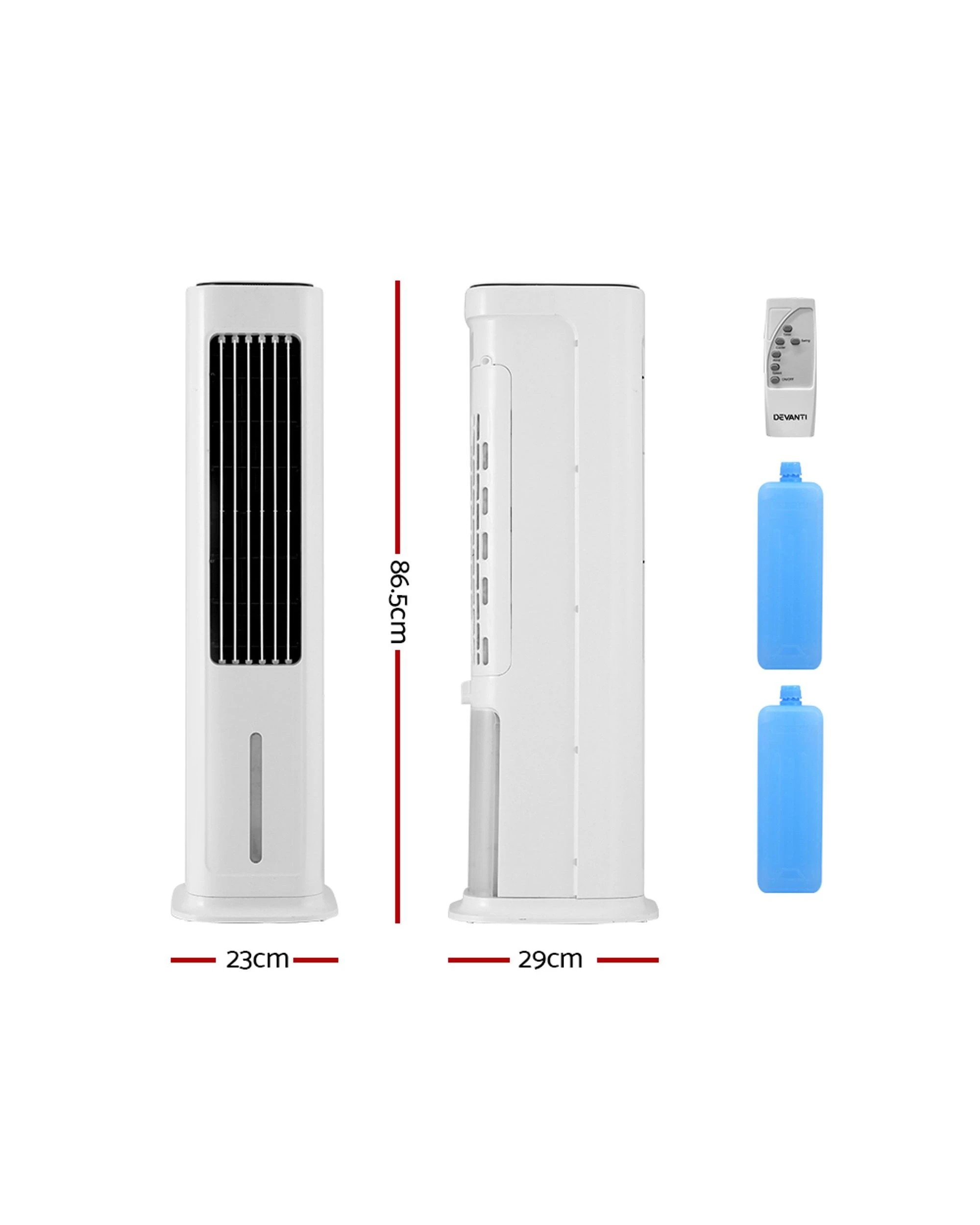 2 Devanti Tower Evaporative Air Cooler 6L - White, 2 of 6