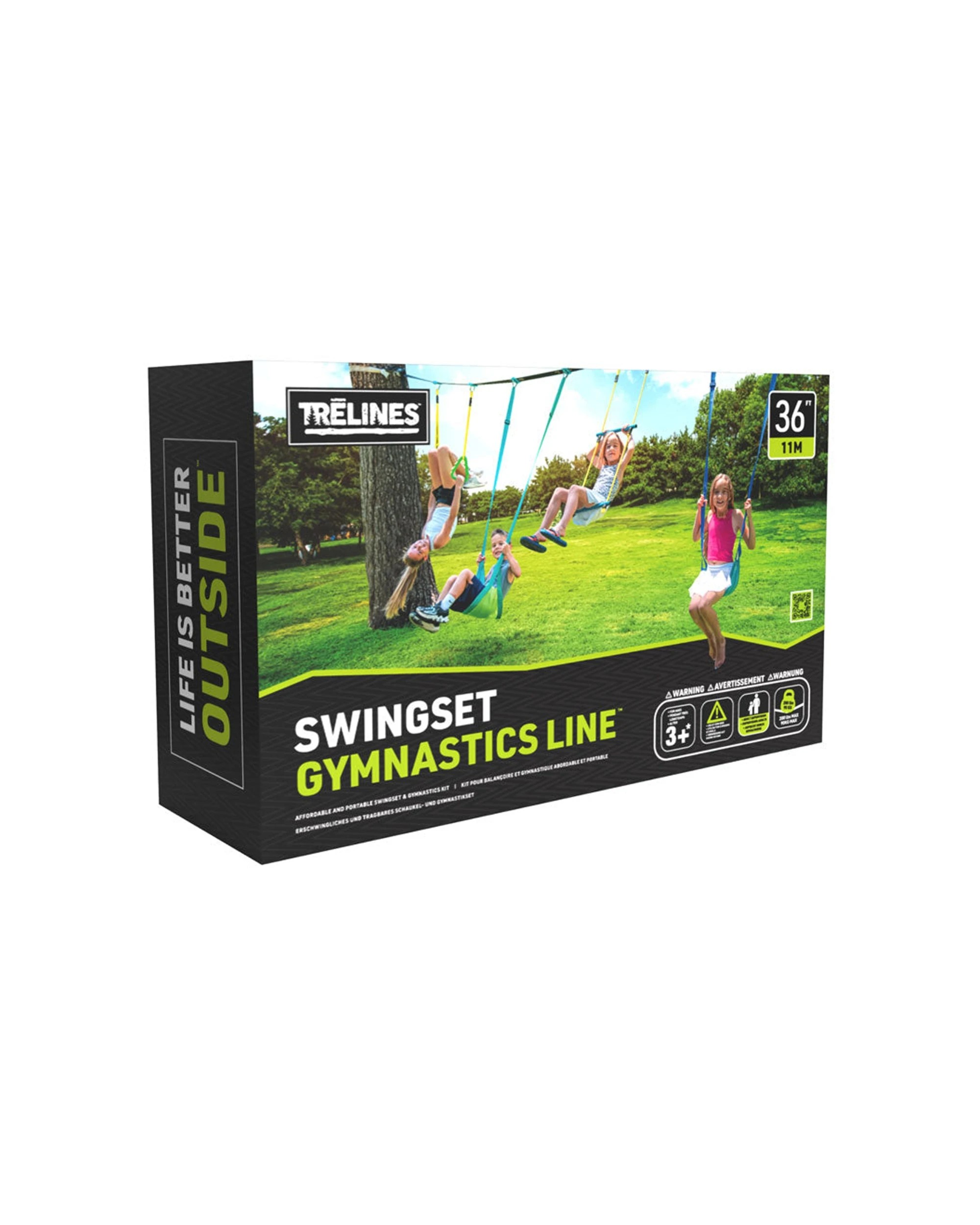 2 Trelines Kids Swingset Gymnastics Line 10m With Swings Gym Rings & Trapeze Playset - Blue, 2 of 5