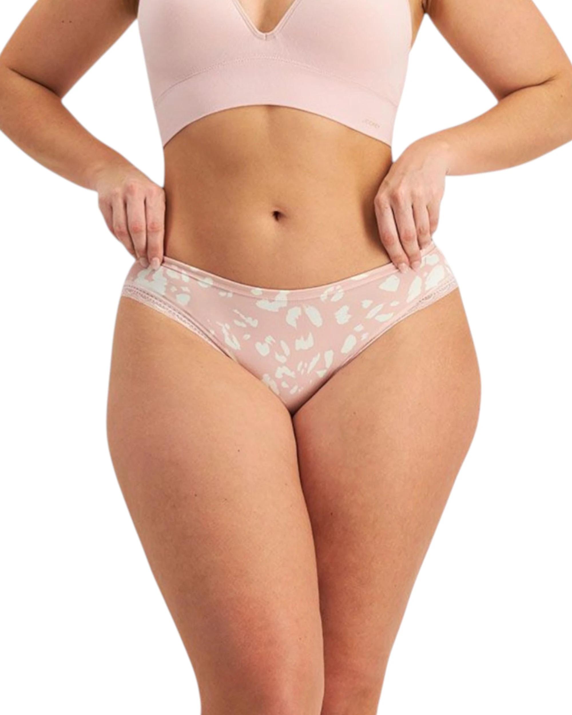 1 Jockey 3 Pack Womens Parisienne Delicate Bikini Underwear PINK/WHITE, 1 of 4