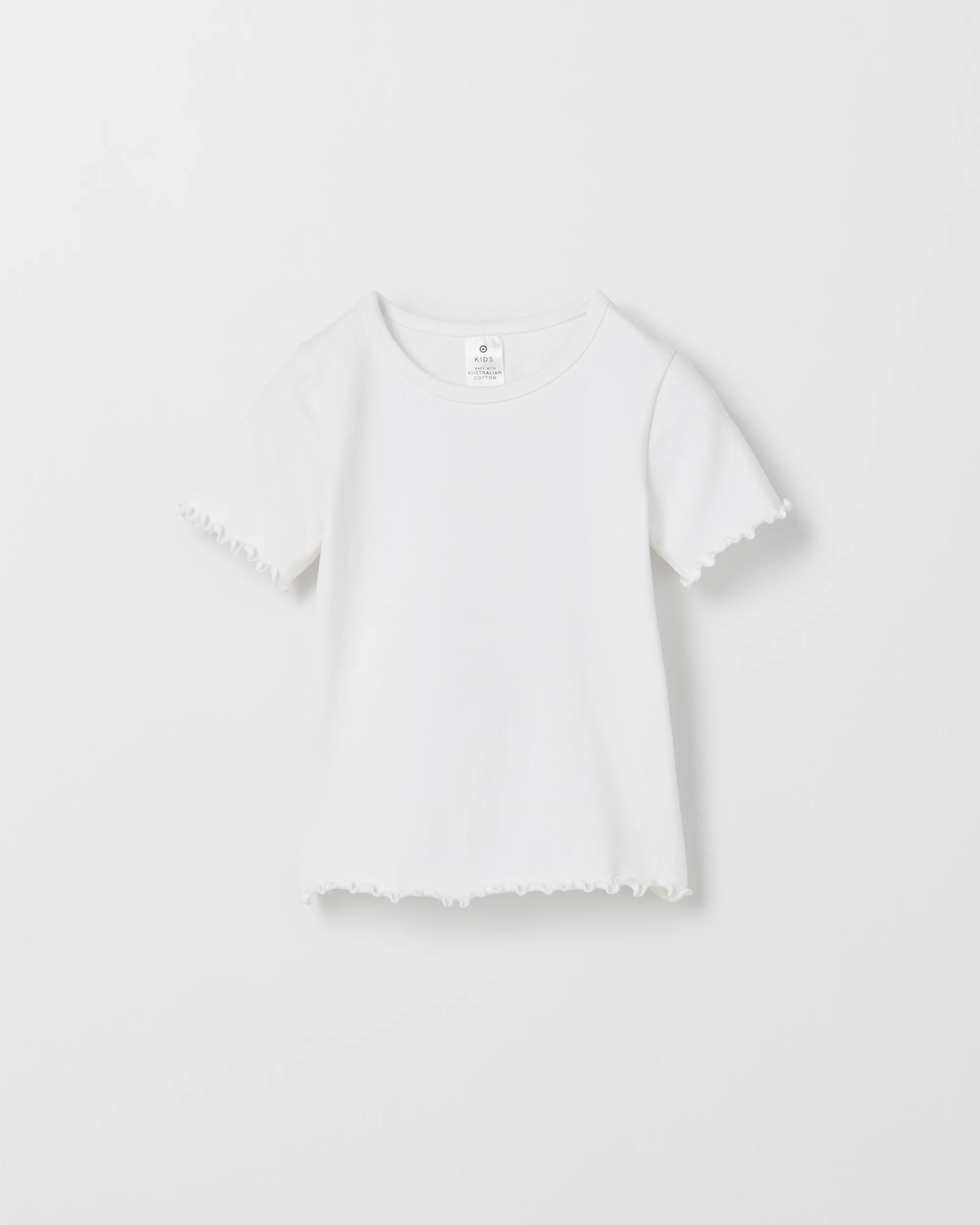 5 Target Kids Australian Cotton Essential T-Shirt SOLID WHITE, 5 of 6