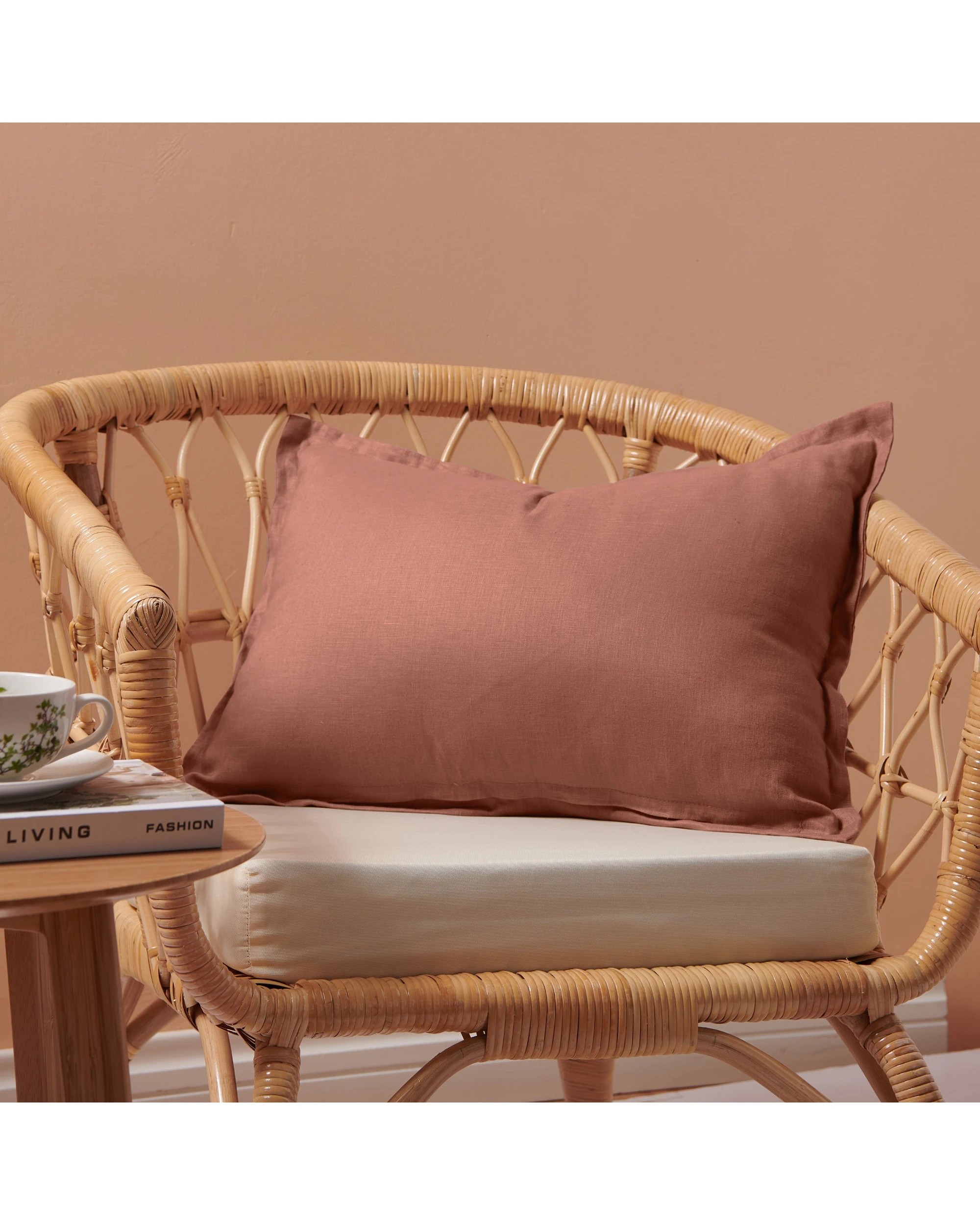 2 Natural Home ARDENNE Washed French Linen Rectangular Cushion with Oxford Edge 40x60cm - Clay, 2 of 9