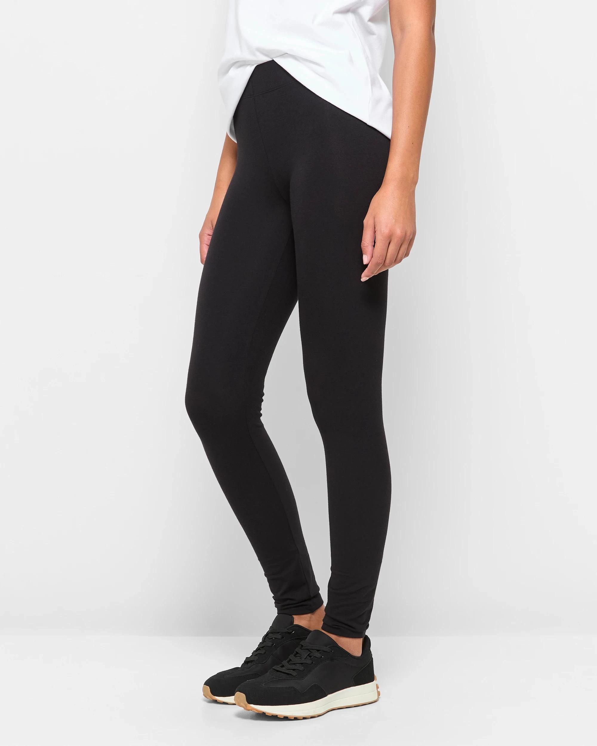 3 Target Active Australian Cotton Full Length Stretch Leggings BLACK, 3 of 5