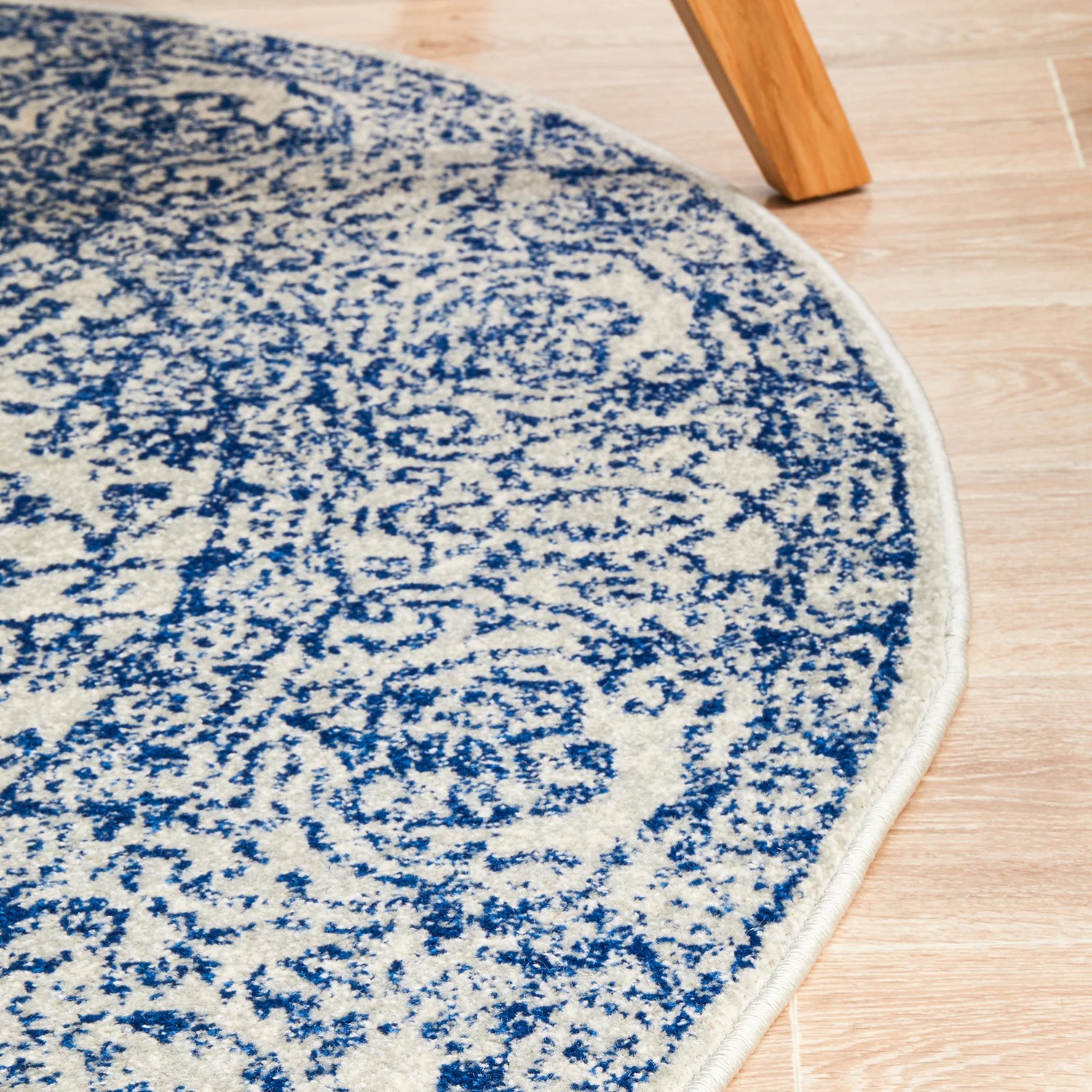 6 Common Ground Rugs Encore 256 200x200cm Round - Medium Pet Friendly Rug - Blue, 6 of 7