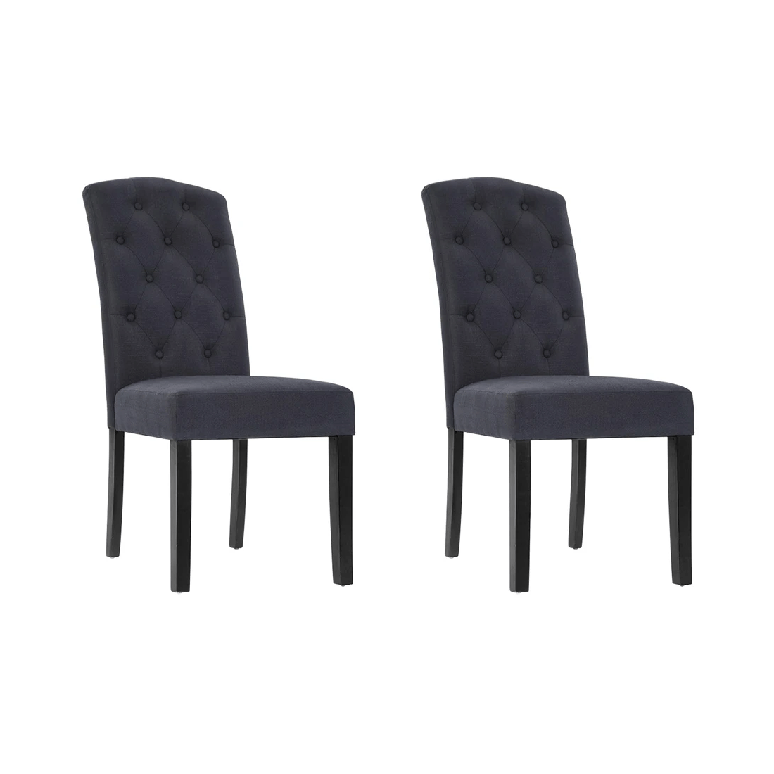 1 Artiss Dining Chairs Set of 2 Linen Parsons Chair Dark - Grey, 1 of 7