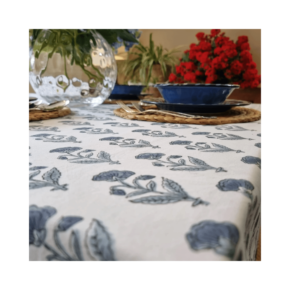 6 Kolka Rectangle Square Tablecloth Table Cover Flower Pattern Dining Table Cloth - Grey, 6 of 9