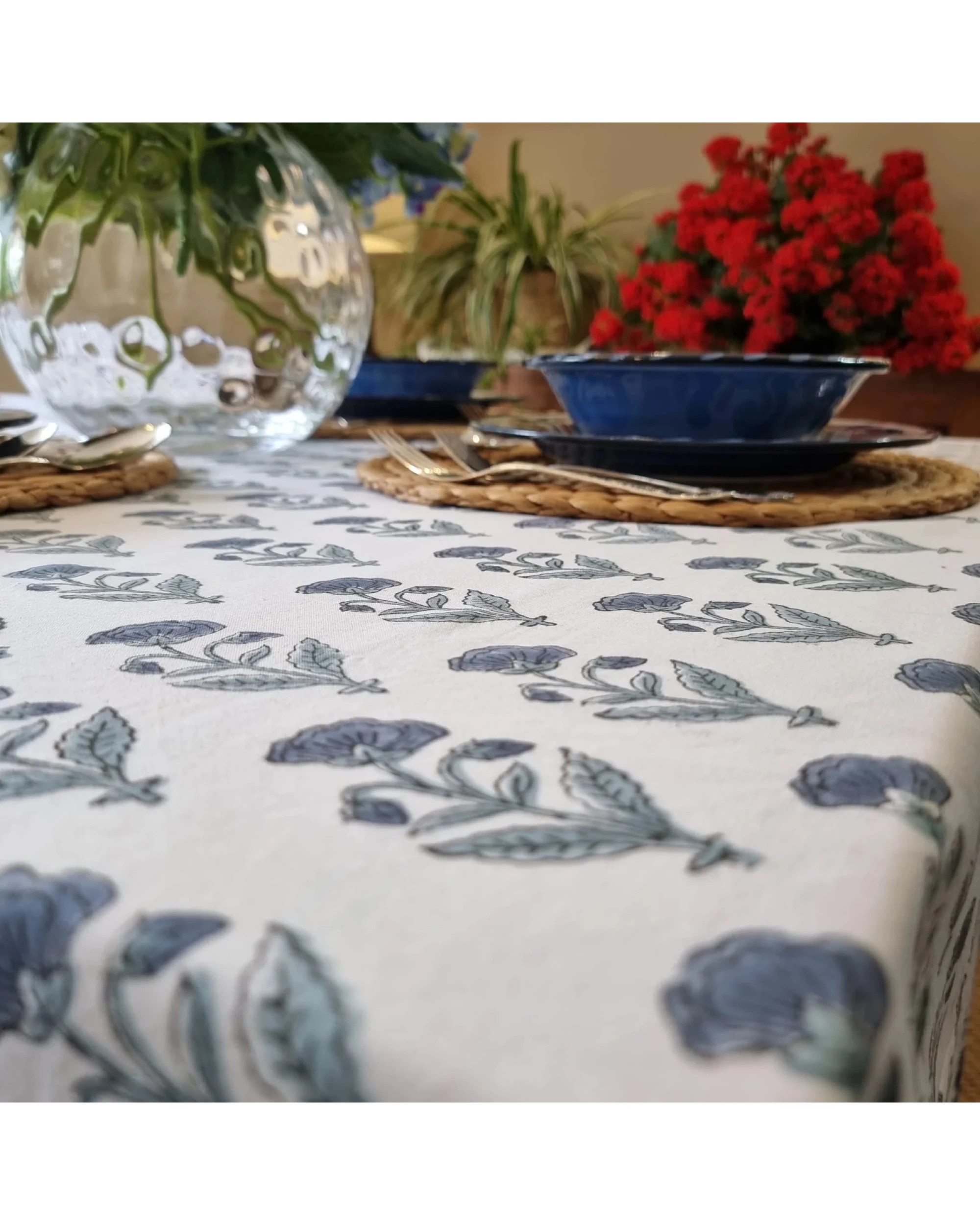 6 Kolka Rectangle Square Tablecloth Table Cover Flower Pattern Dining Table Cloth - Grey, 6 of 8