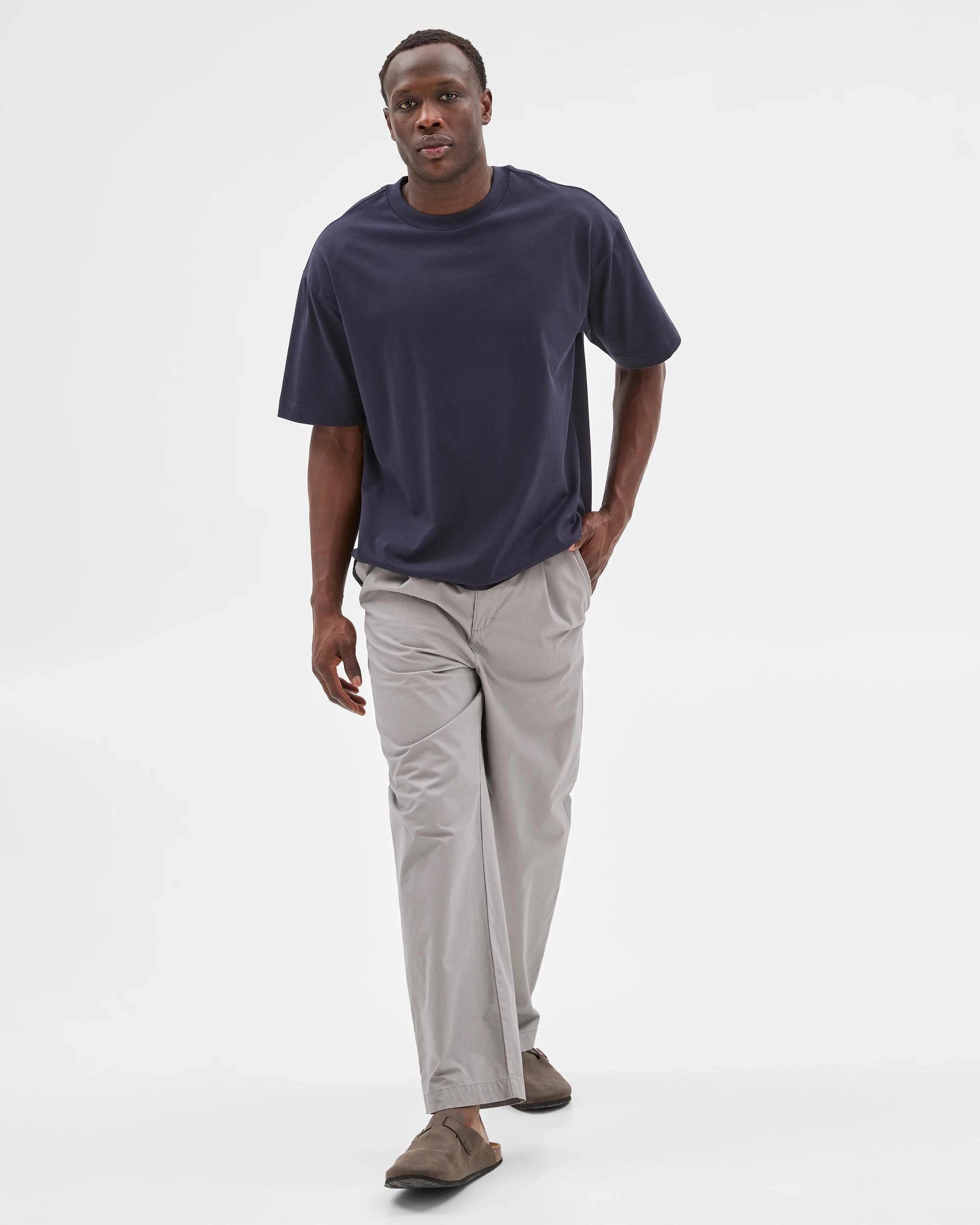 3 Commons Australian Cotton Oversized Heavy Core T-Shirt NAVY BLUE, 3 of 9