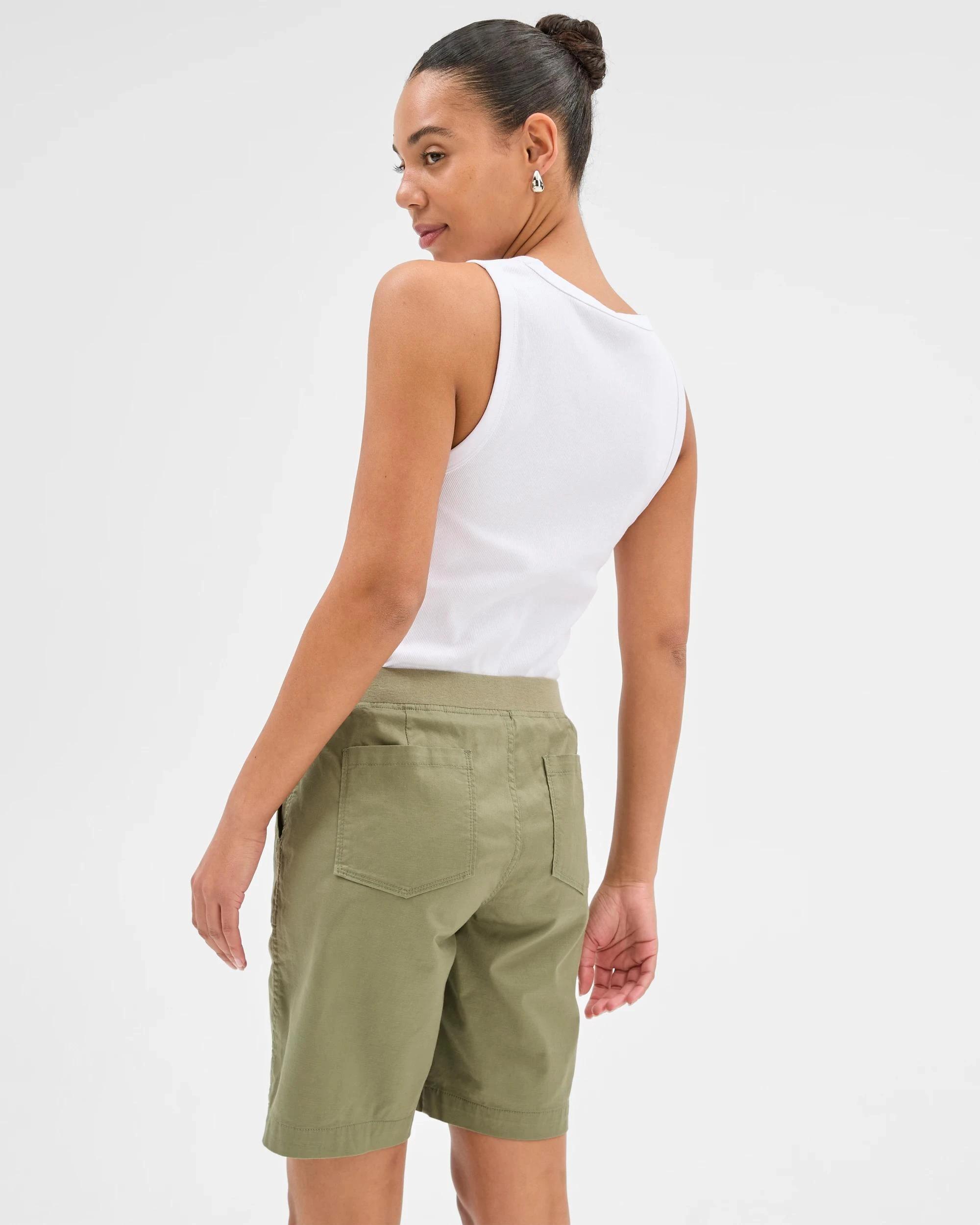 4 Target Ribbed Waist Shorts SPRING SAGE, 4 of 5