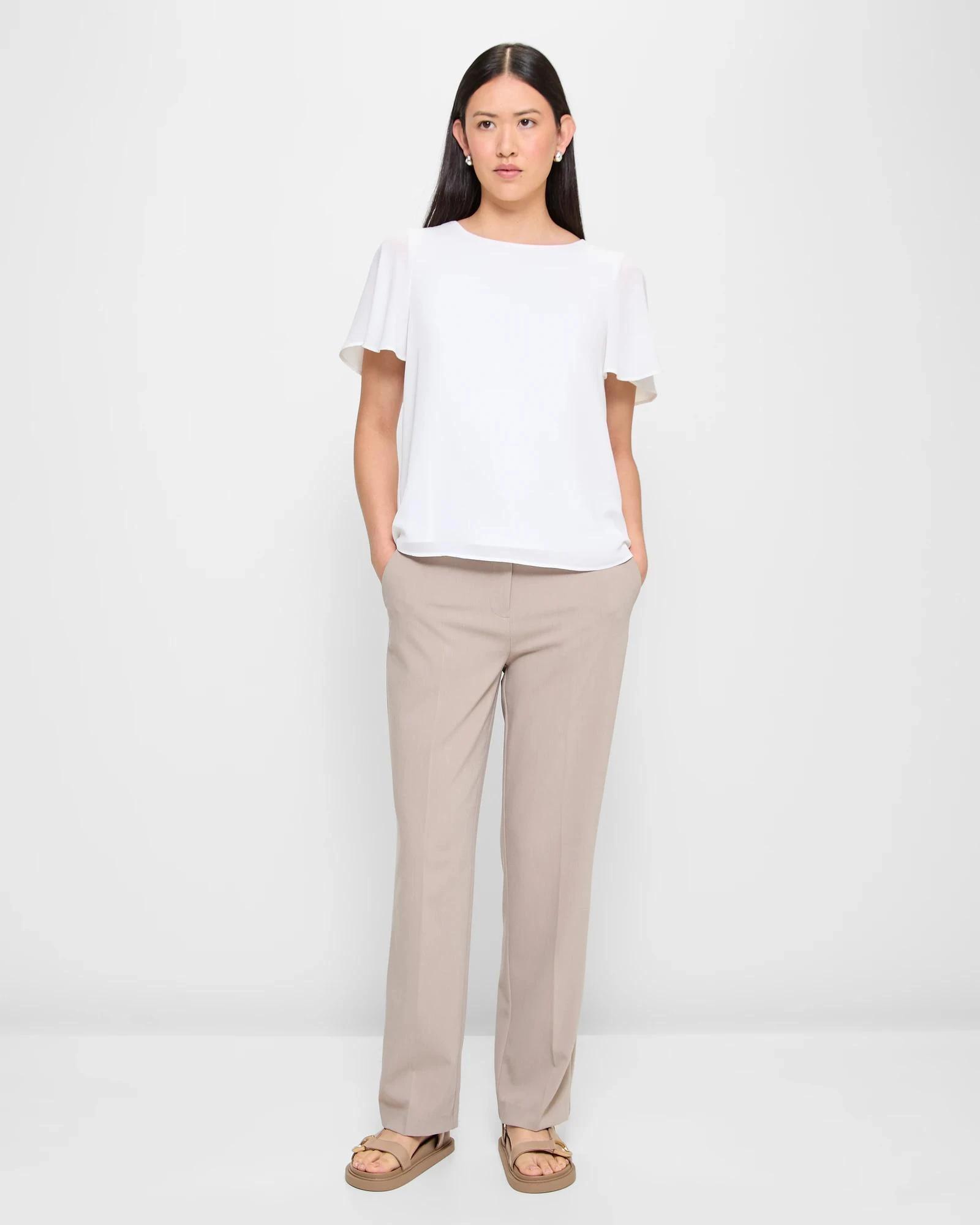 2 Preview Ella Crew Neck Blouse WHITE, 2 of 5