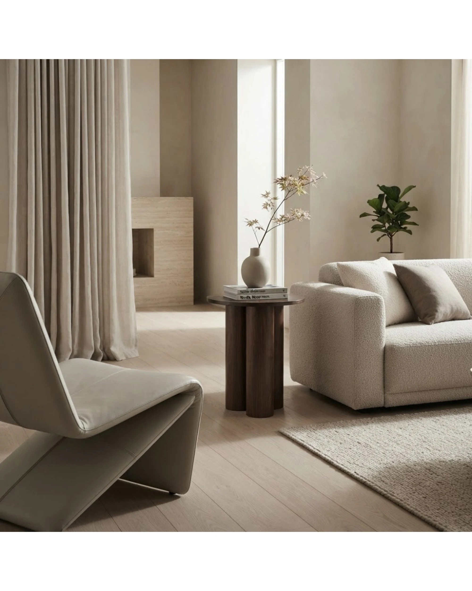 2 Codu Elyn Side Table 60x50x50cm Walnut - Brown, 2 of 5