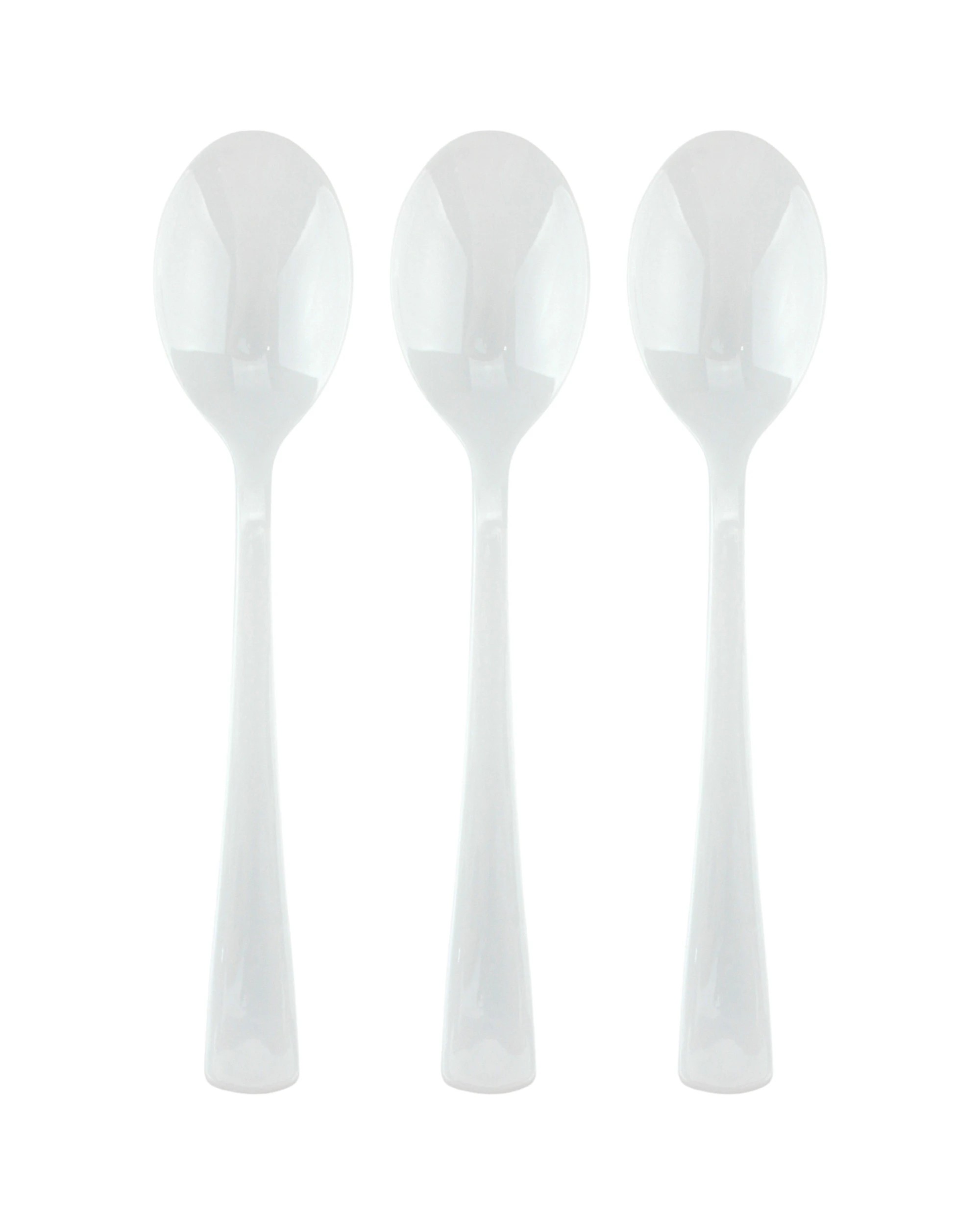 1 Fun Time White Reusable Plastic Spoons Pack of 20 - White, 1 of 2