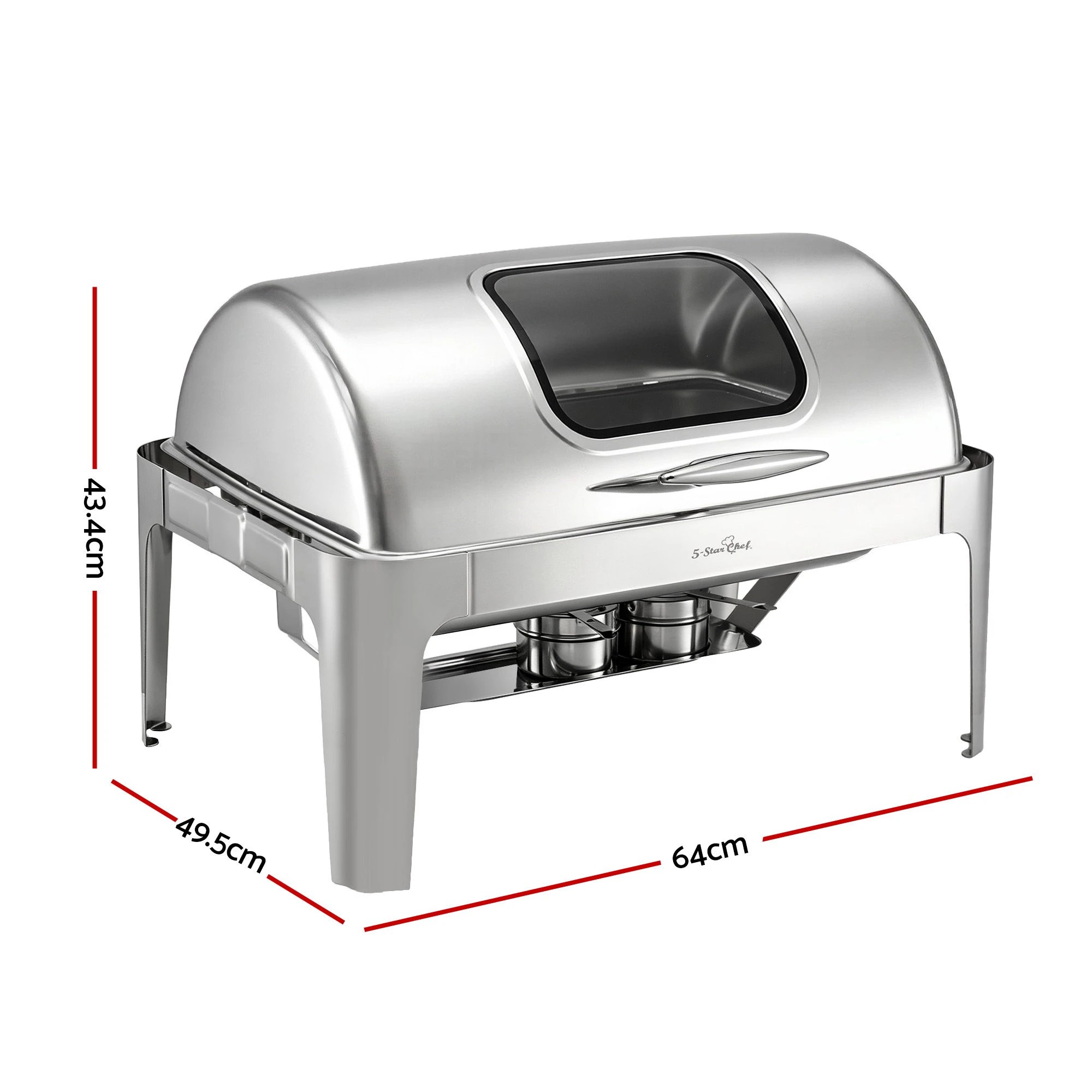 3 5-Star Chef 9L Chafing Dish Buffet Warmer Food Warmer Catering Server - Silver, 3 of 10