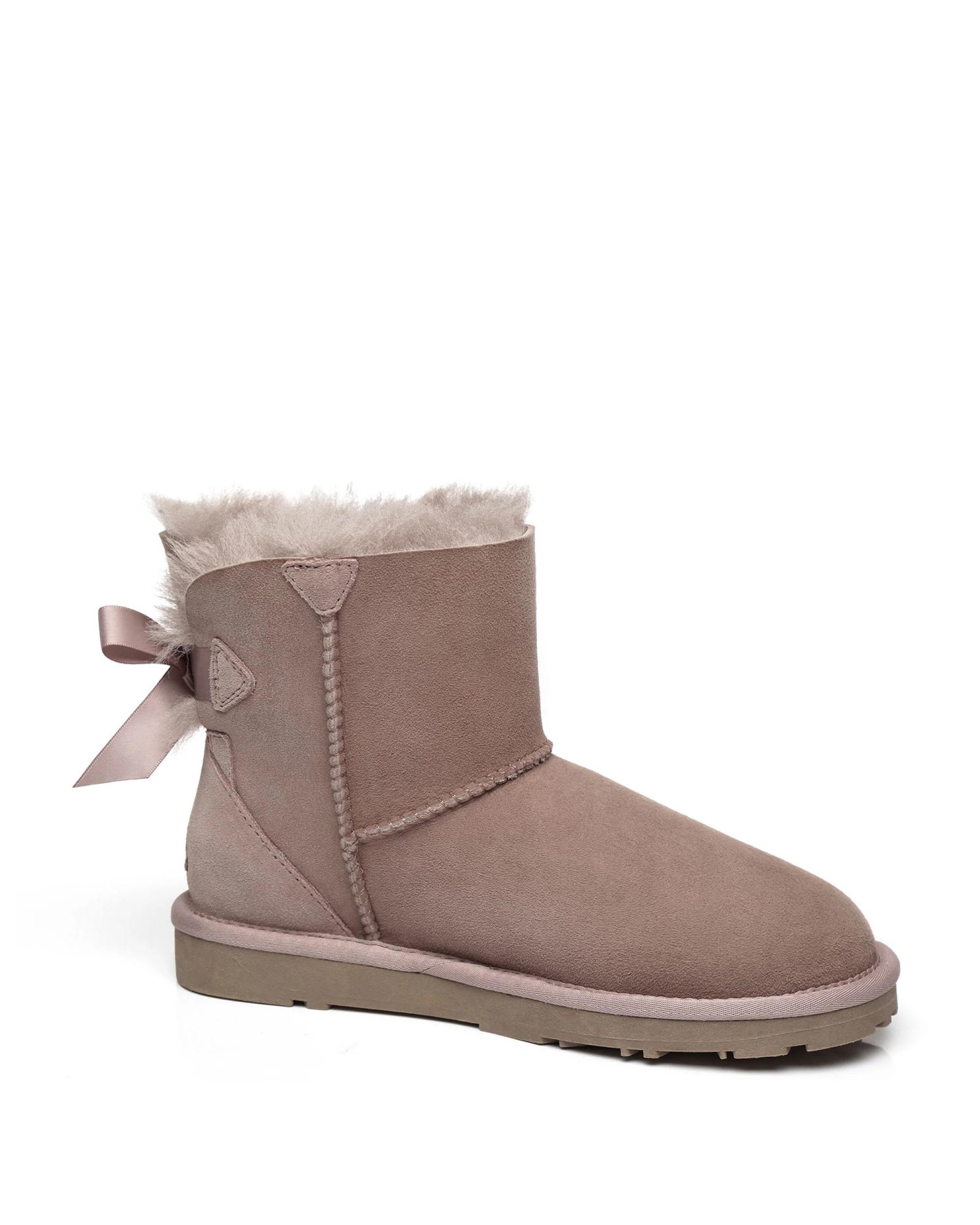 2 Everau Womens Mini Back Bow UGG Boots DAWN PINK, 2 of 5