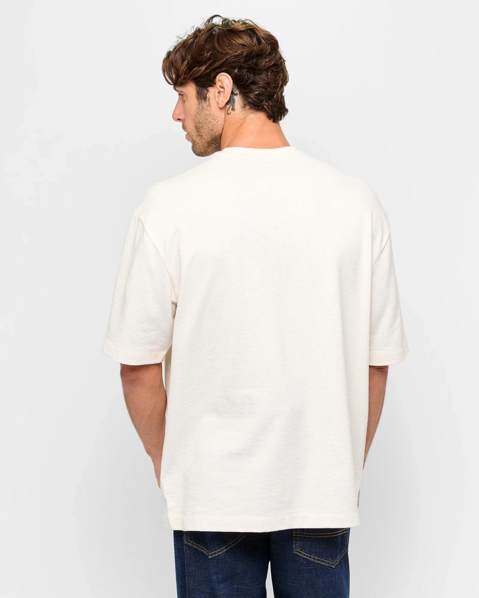 4 Target Australian Cotton Blend Relaxed Textured T-Shirt ECRU, 4 of 5